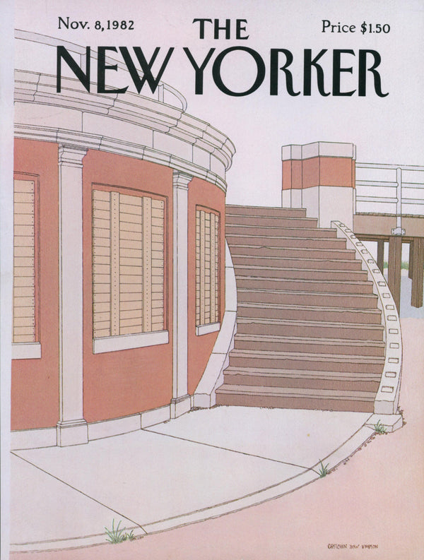 The Pink Stairway- The New Yorker - Authentic Vintage Cover Art