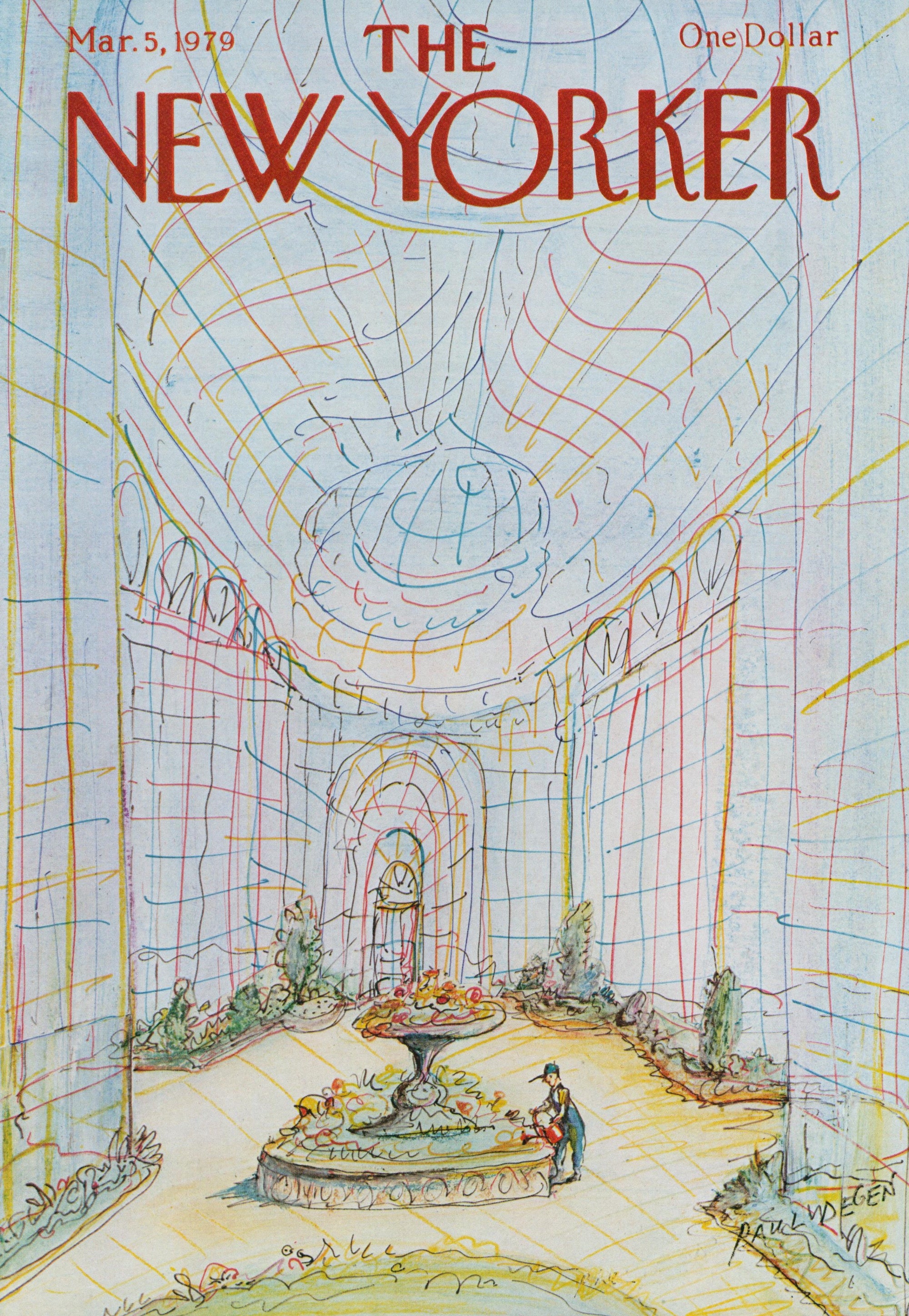 Spring Atrium- The New Yorker - Authentic Vintage Cover Art