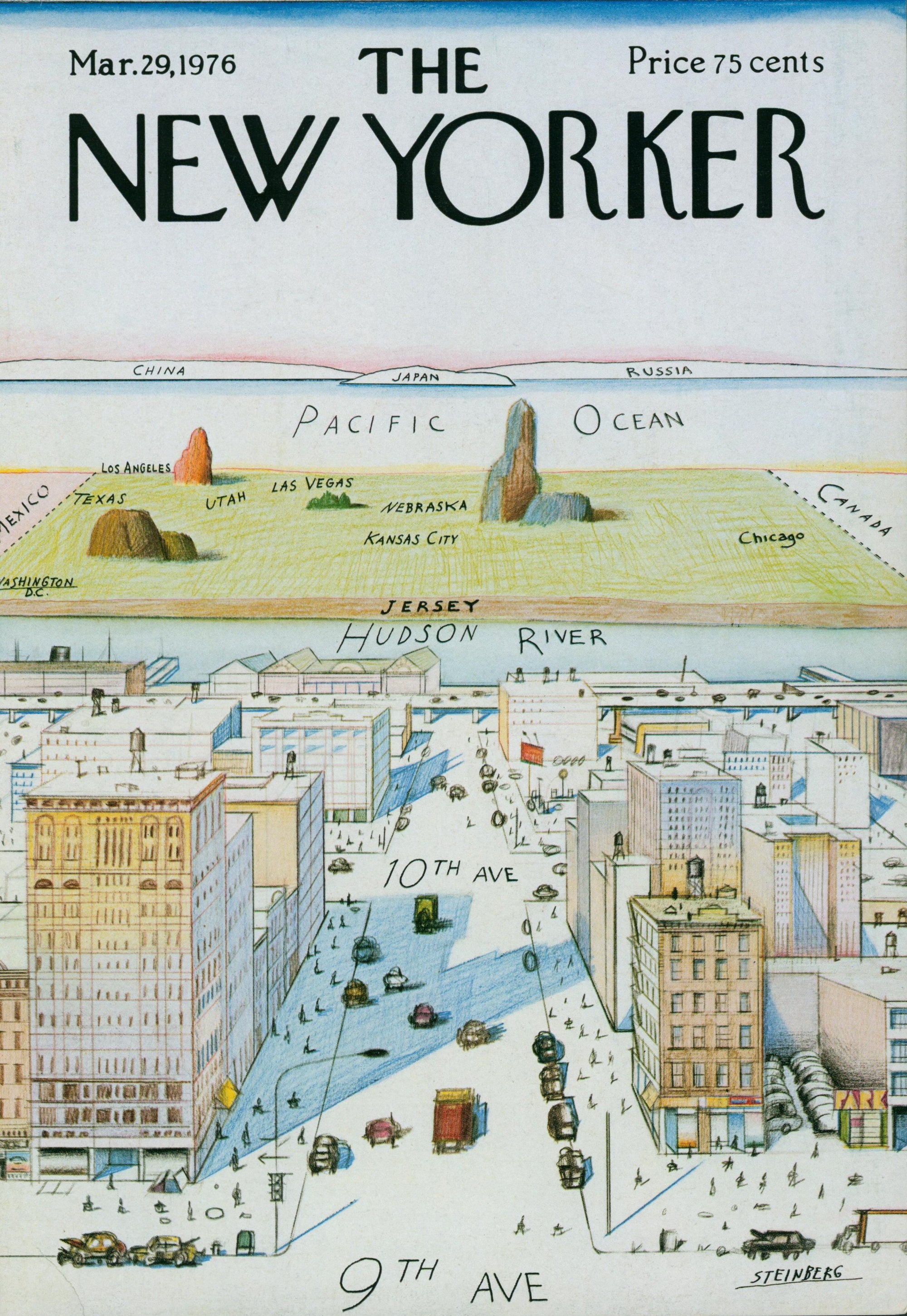 The World of NYC- The New Yorker - Authentic Vintage Cover Art