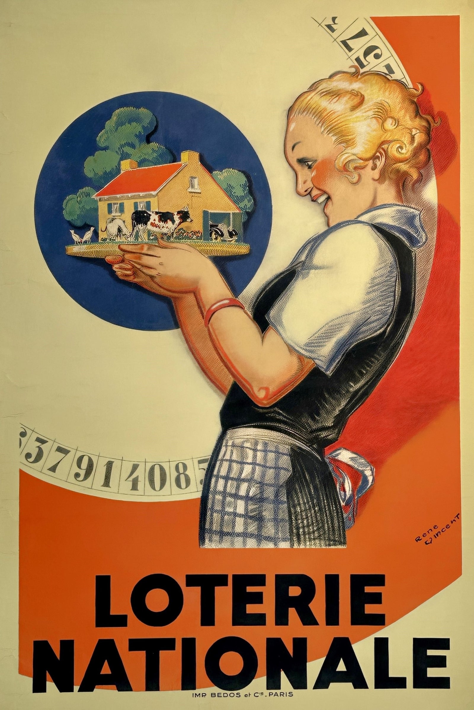 Loterie Nationale by Rene Vincent - Authentic Vintage Poster