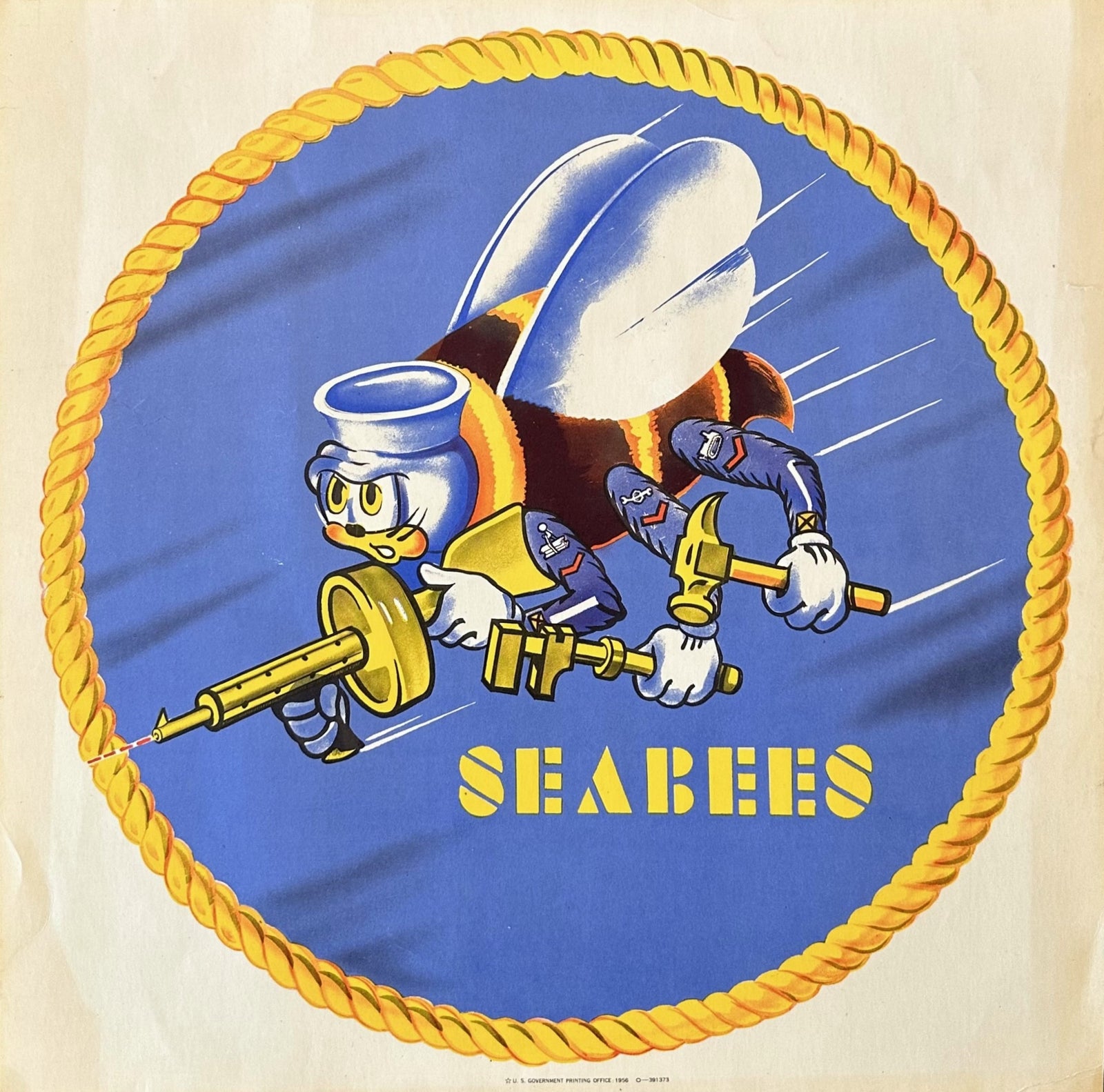 U.S. Navy Fighting Seabees - Authentic Vintage Poster