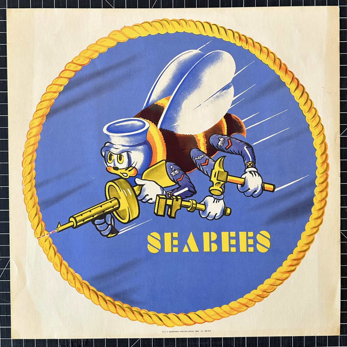 U.S. Navy Fighting Seabees - Authentic Vintage Poster