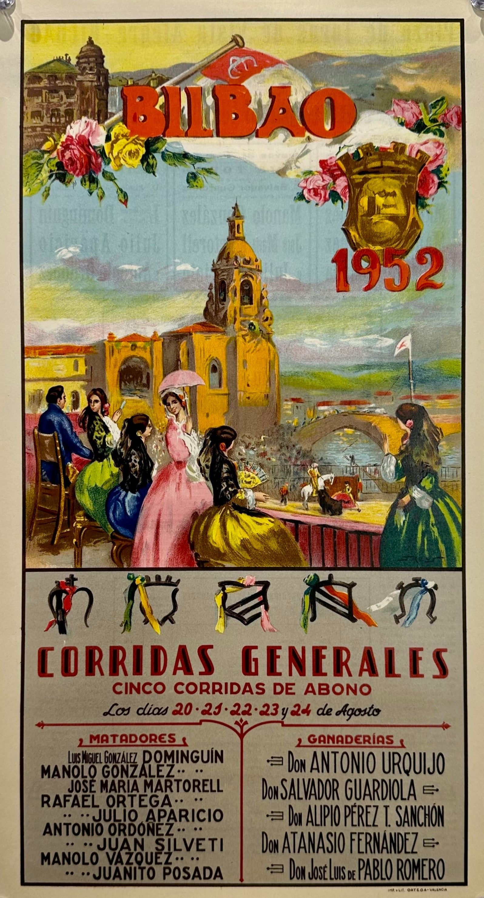 Bullfighting- Bilbao, Spain - Authentic Vintage Poster