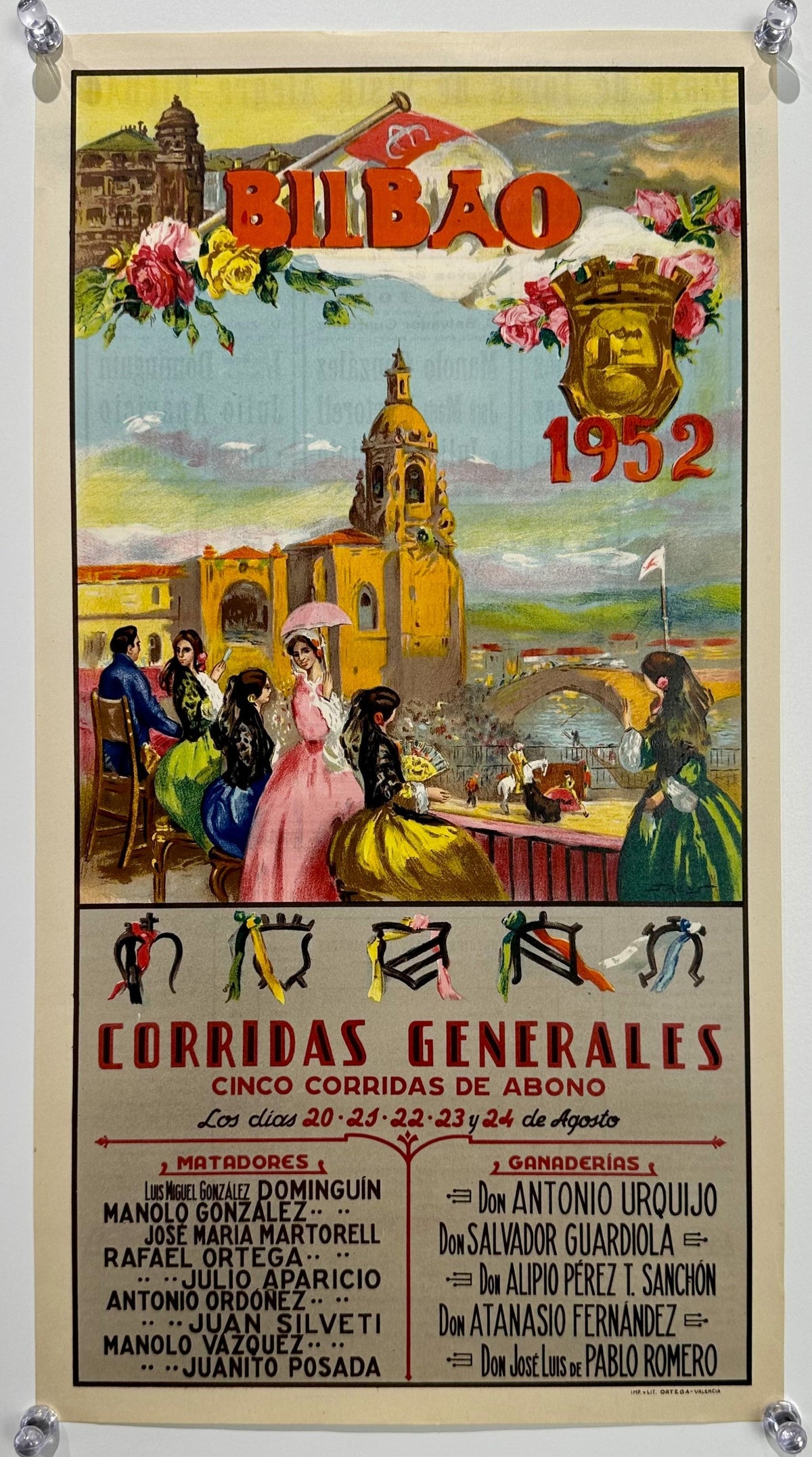 Bullfighting- Bilbao, Spain - Authentic Vintage Poster