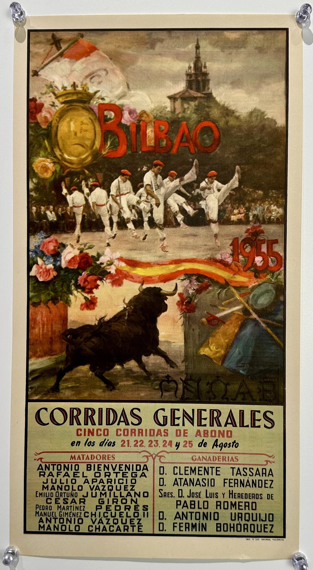 Bullfighting- Bilbao, Spain - Authentic Vintage Poster