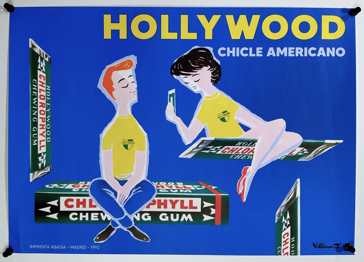 Hollywood- Chicle Americano by Villemot - Authentic Vintage Poster