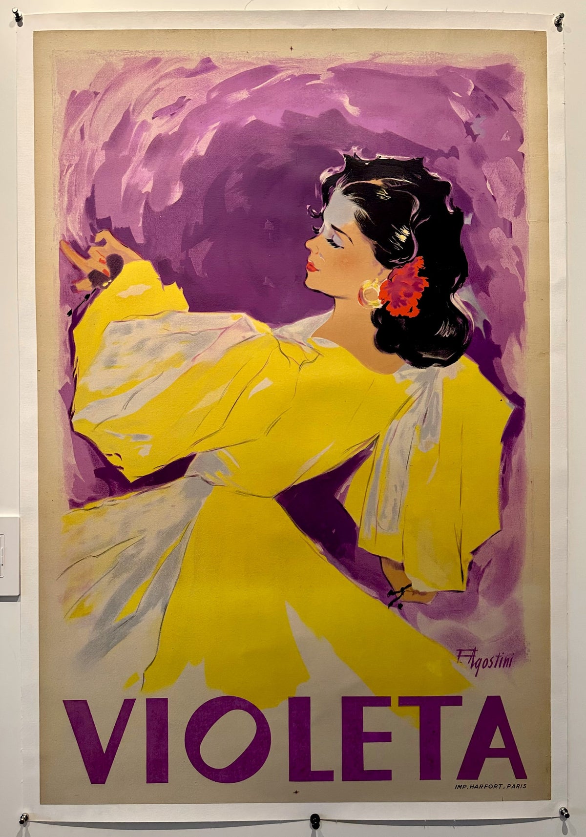 Violeta Perfume by Agostini - Authentic Vintage Poster
