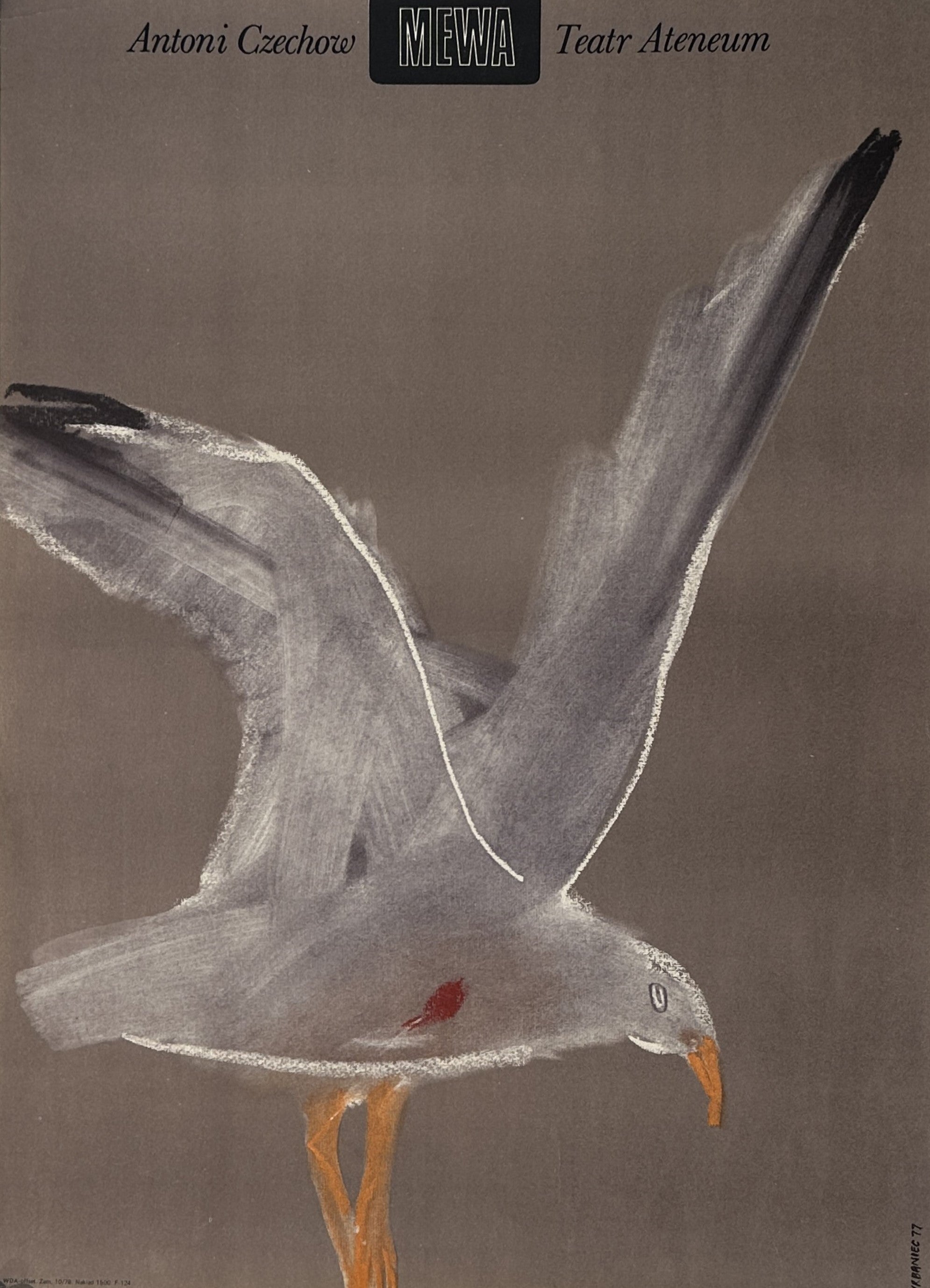 The Seagull, Teatr Anteneum - Authentic Vintage Poster