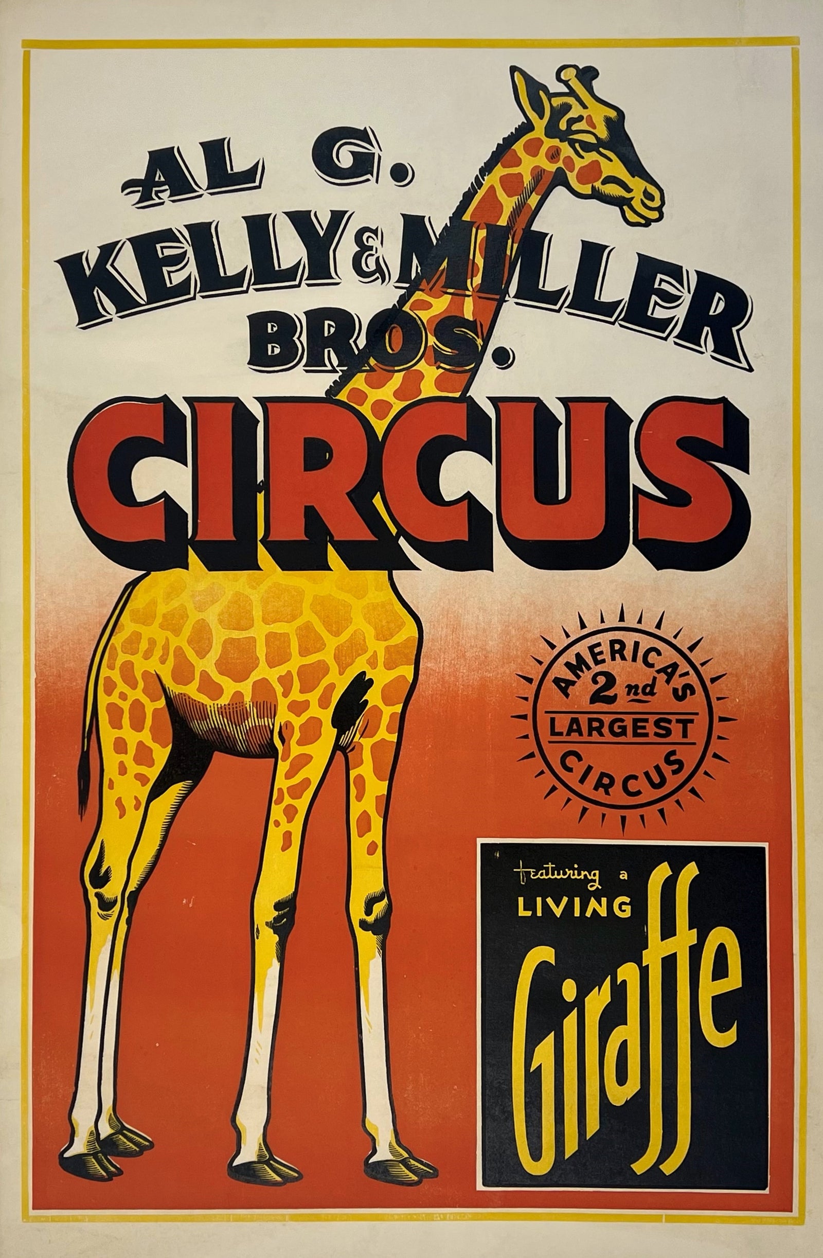 Kelly & Miller Bros Circus - Authentic Vintage Poster