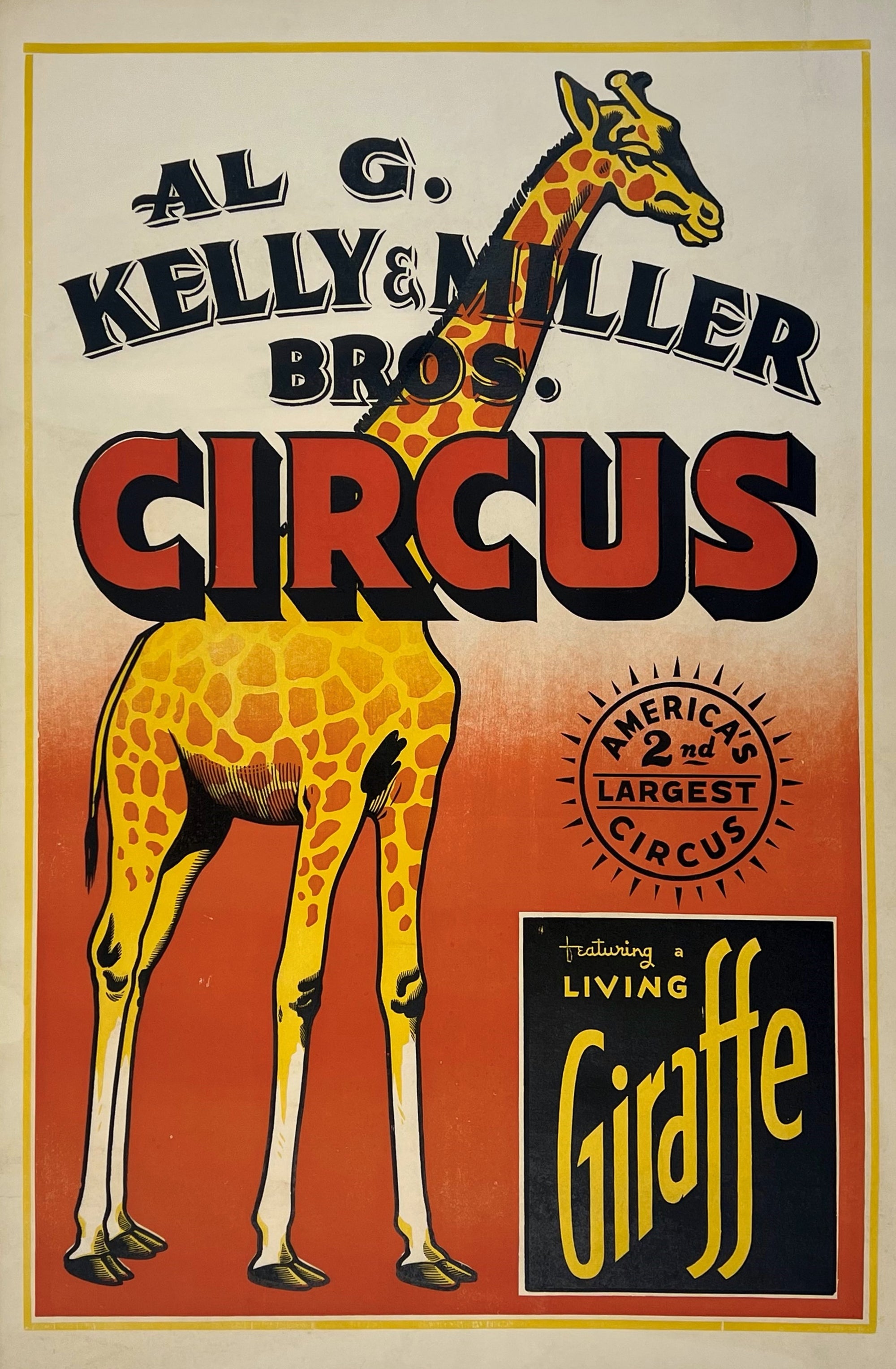 Kelly & Miller Bros Circus - Authentic Vintage Poster