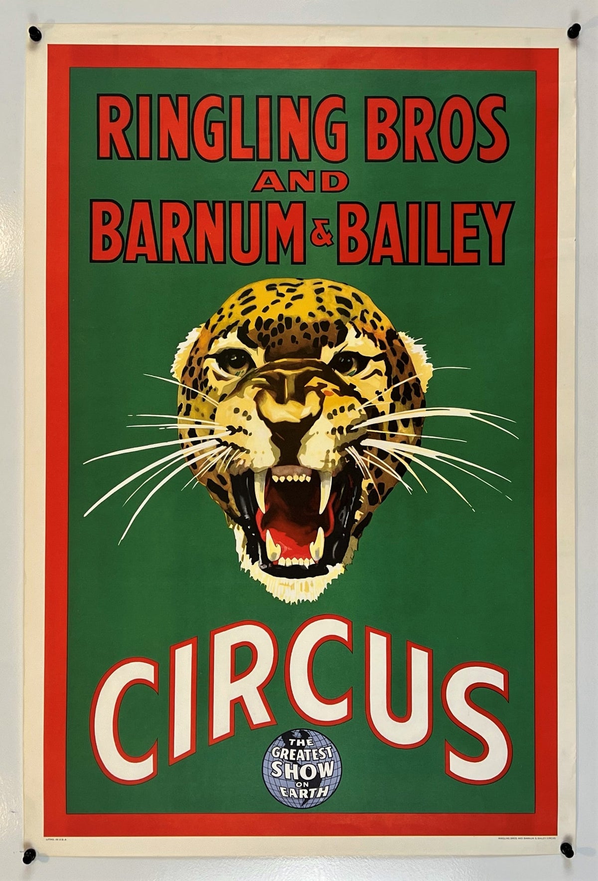 Ringling Bros Circus- Jaguar - Authentic Vintage Poster