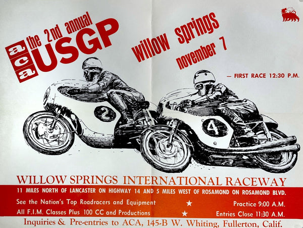 Superbike- Willow Springs Raceway - Authentic Vintage Poster