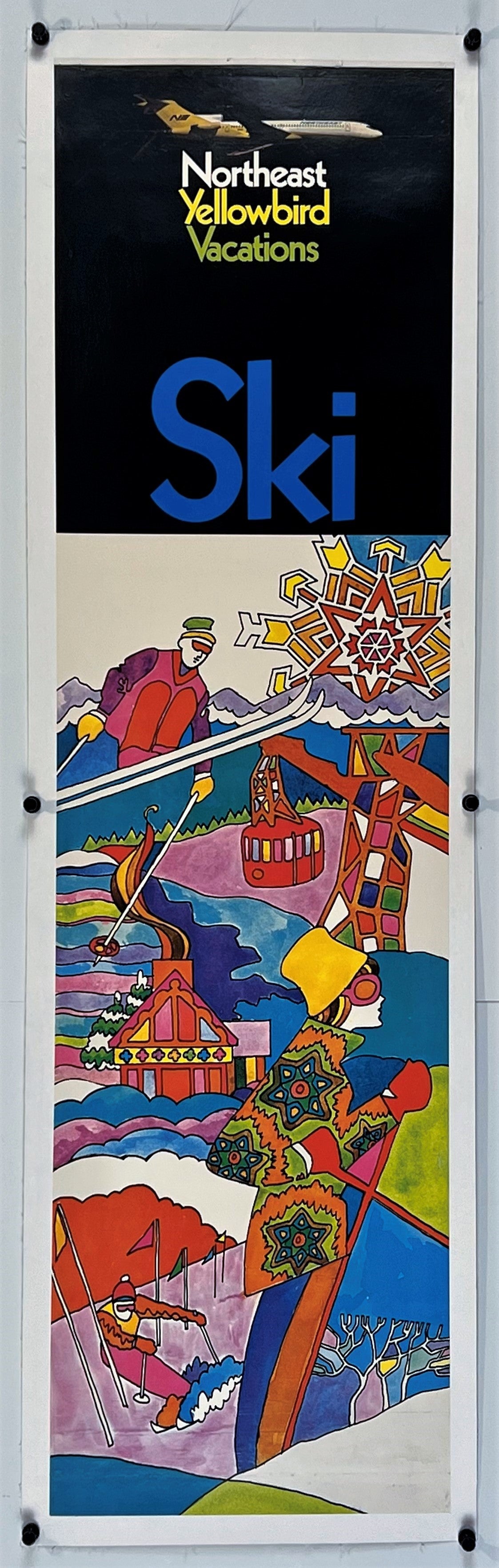 Yellowbird Vacations- Ski - Authentic Vintage Poster