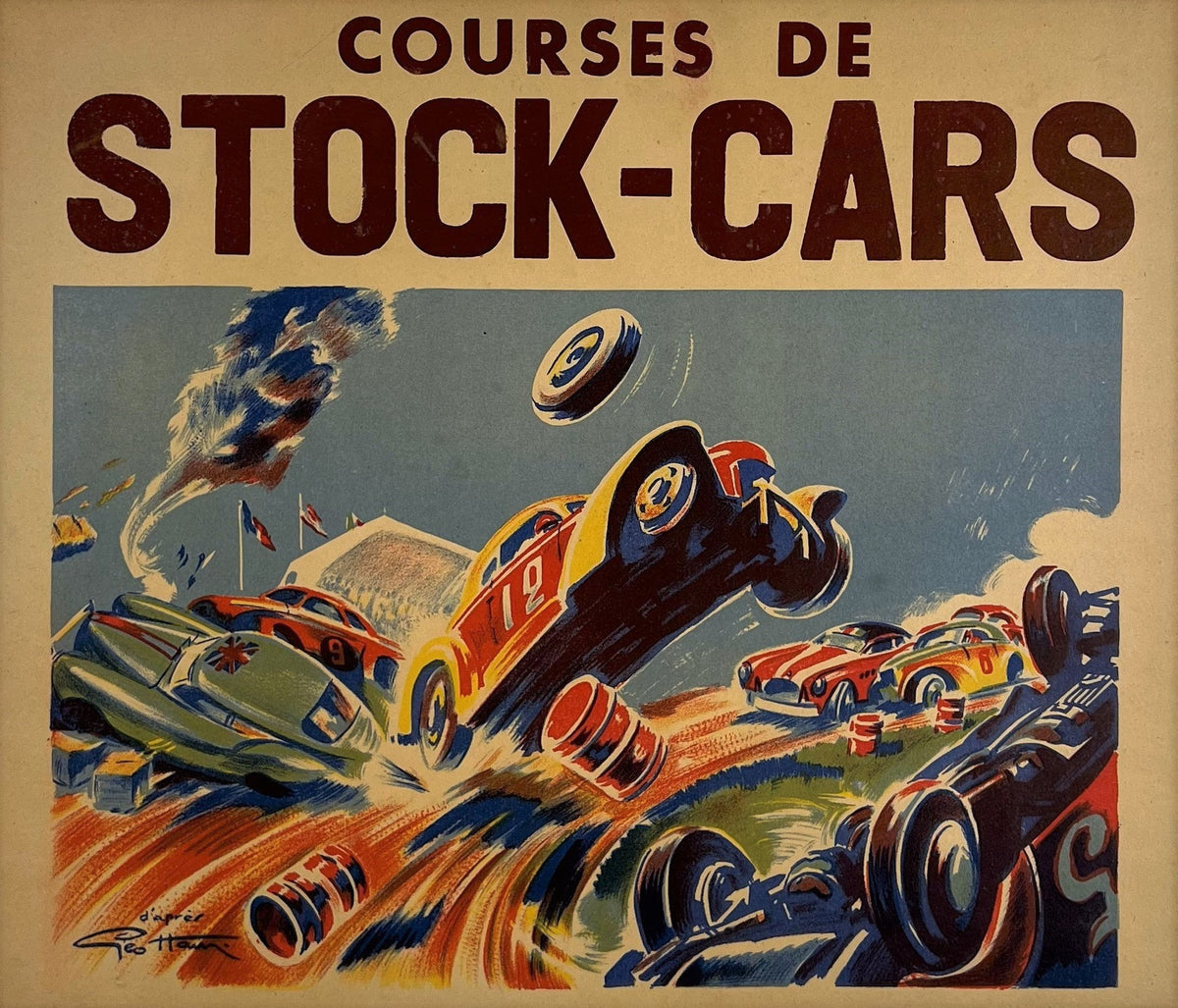 Courses de Stock-Cars - Authentic Vintage Poster