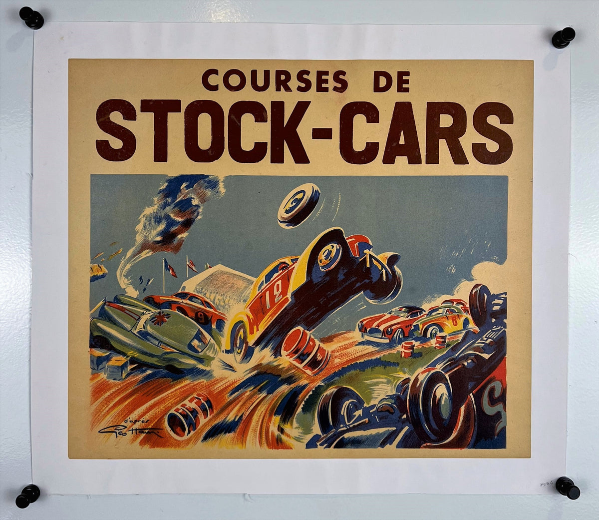 Courses de Stock-Cars - Authentic Vintage Poster