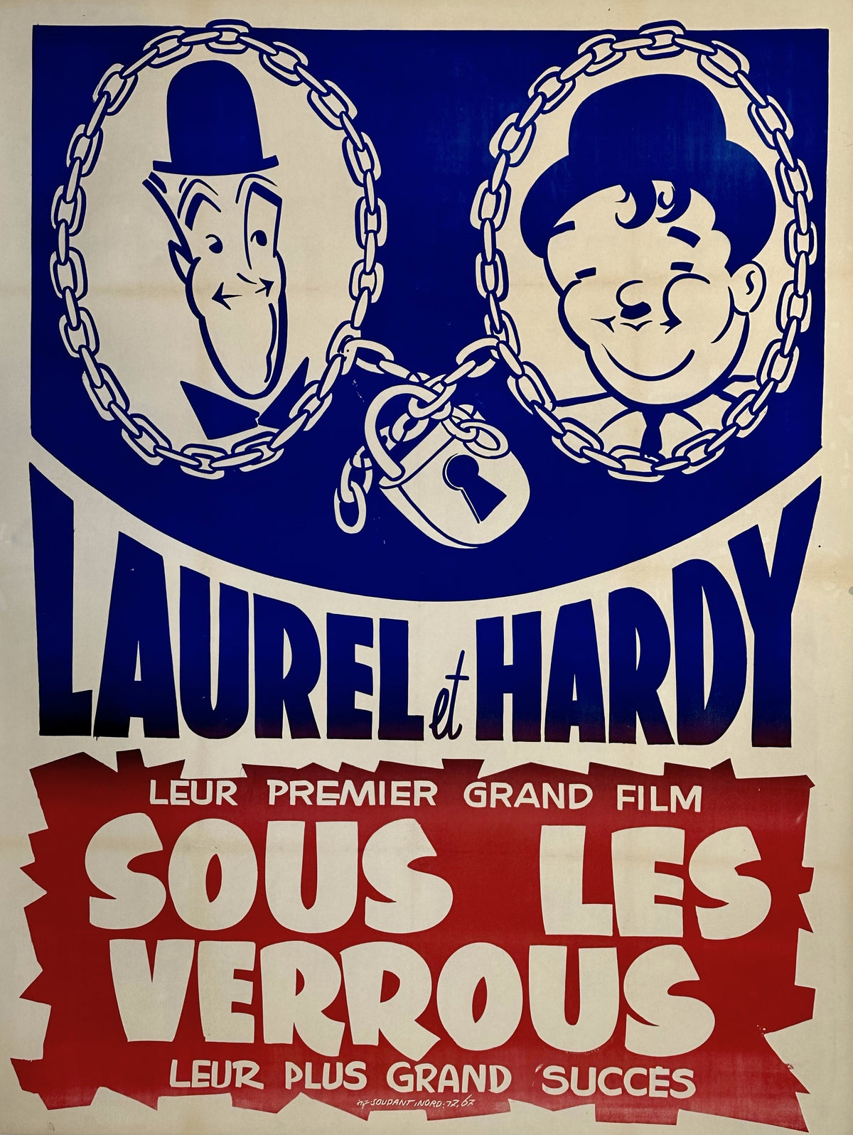 Laurel et Hardy- French Release - Authentic Vintage Poster