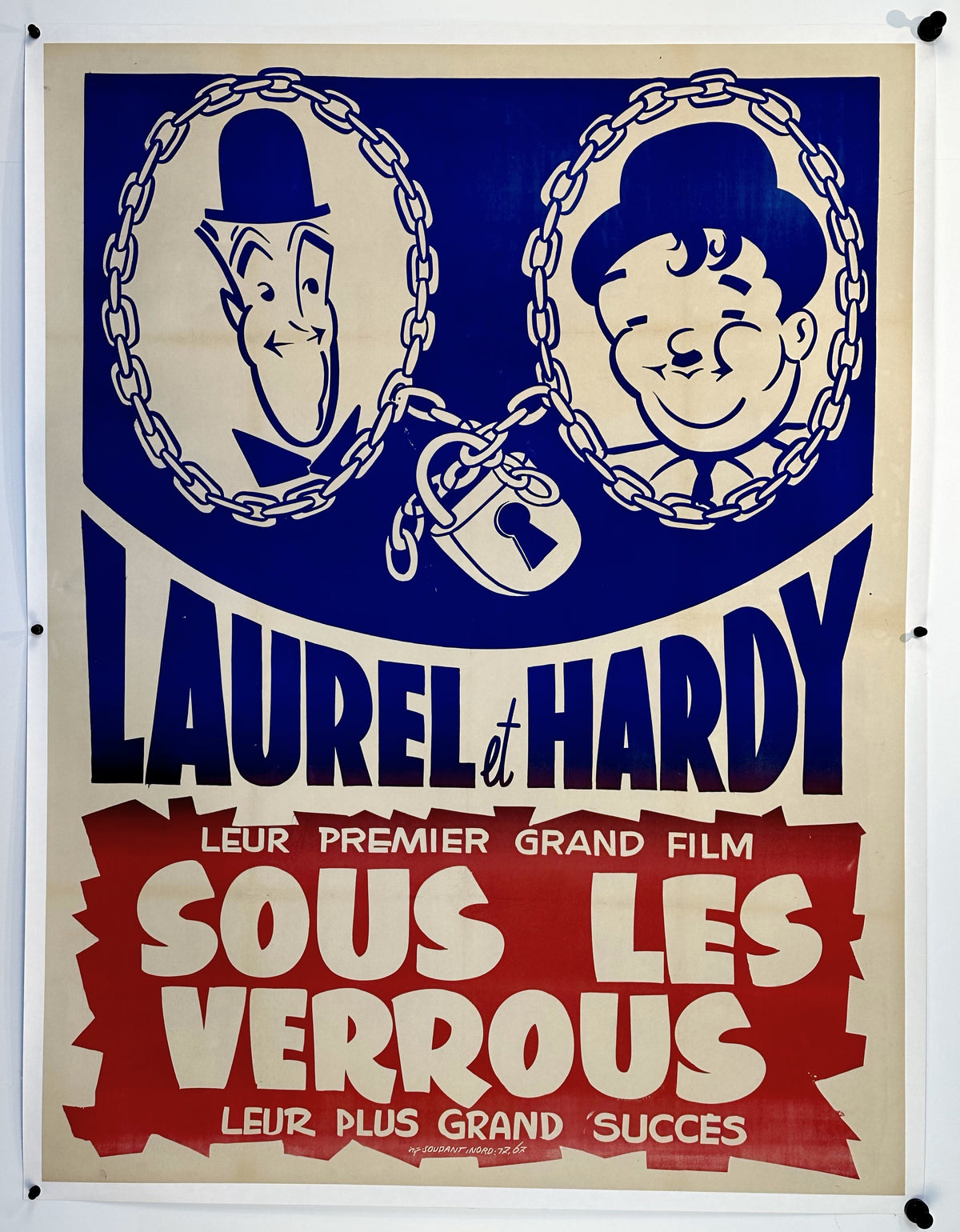 Laurel et Hardy- French Release - Authentic Vintage Poster