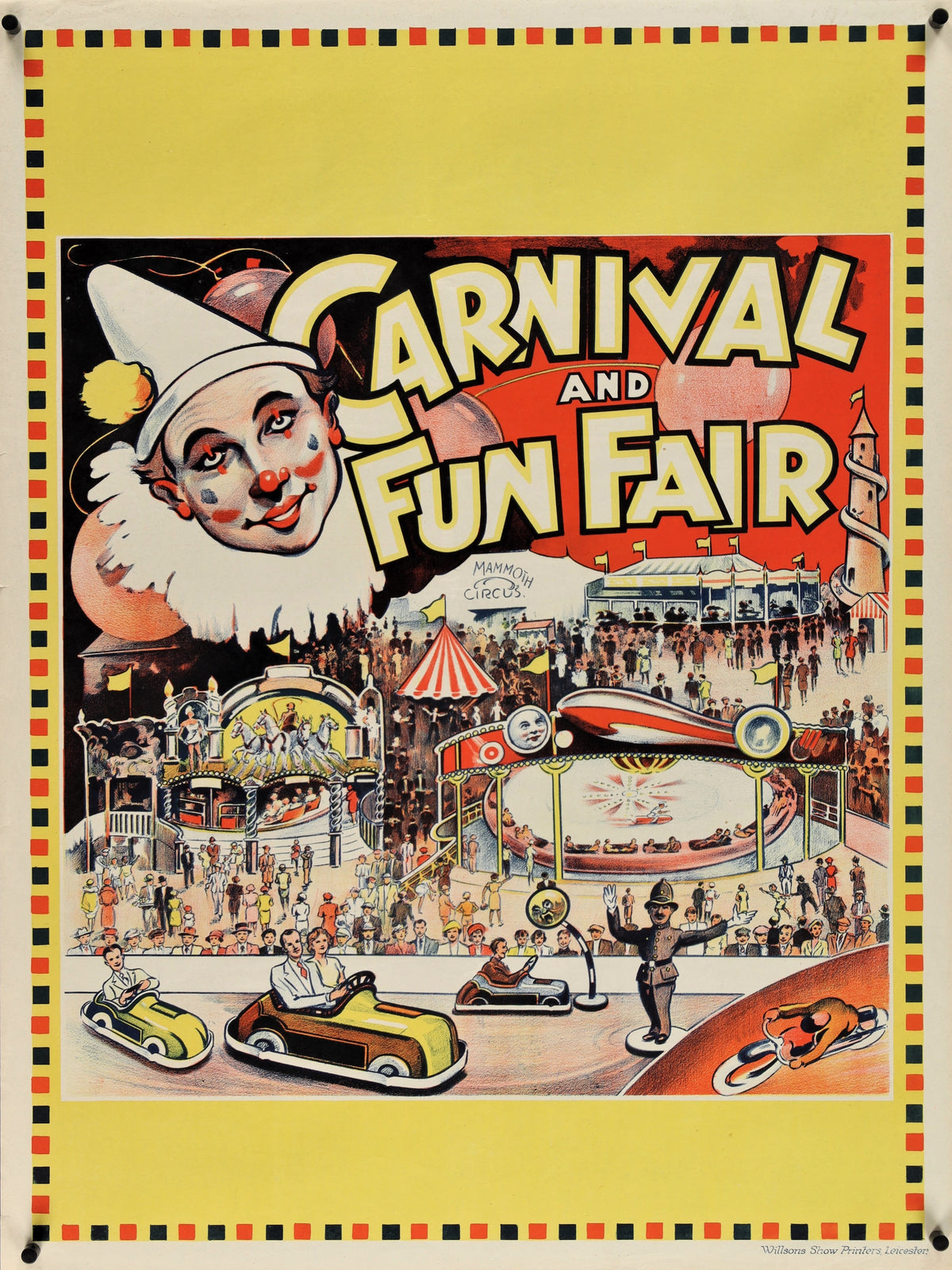 Mammoth Circus- Carnival Fun Fair - Authentic Vintage Poster