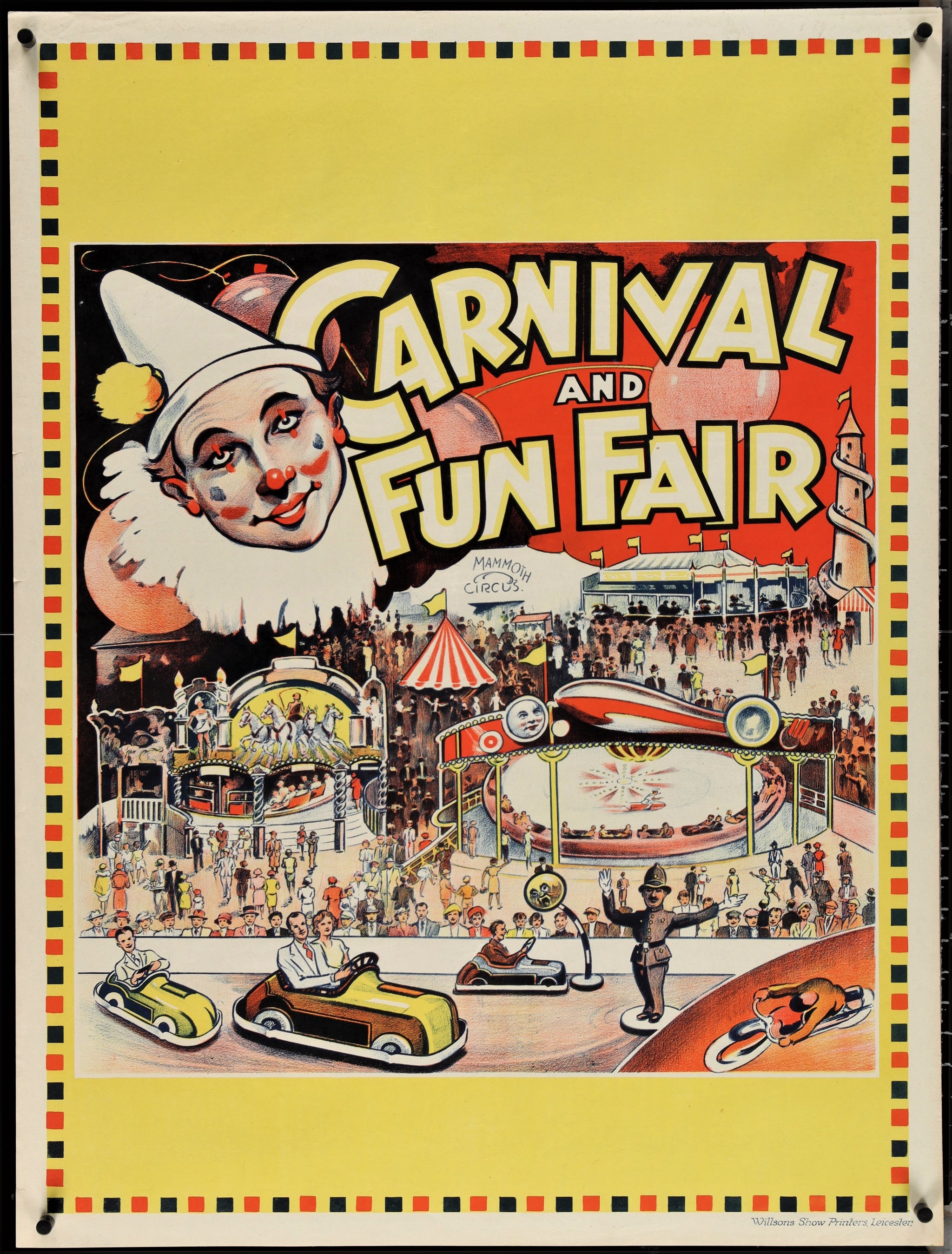 Authentic Vintage Poster  Mammoth Circus- Carnival Fun Fair