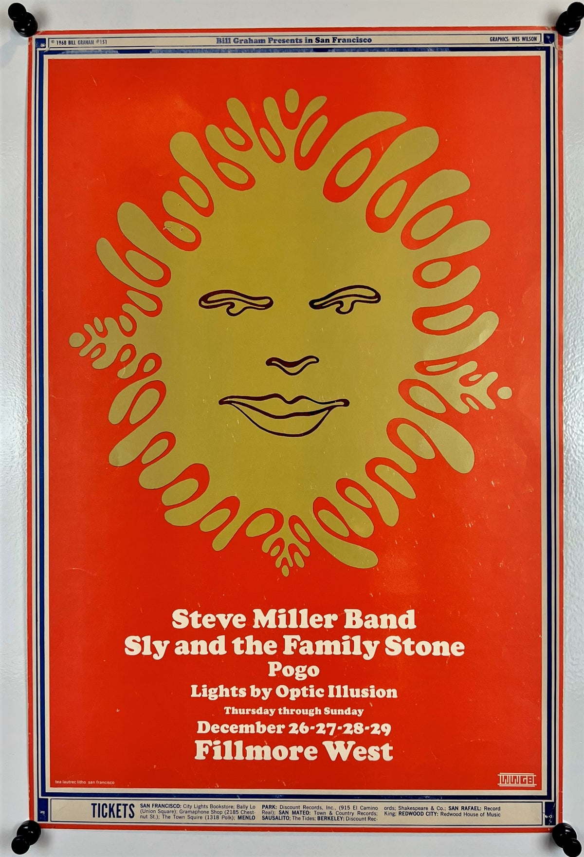 Steve Miller Band- Fillmore Auditorium BG-151 - Authentic Vintage Poster