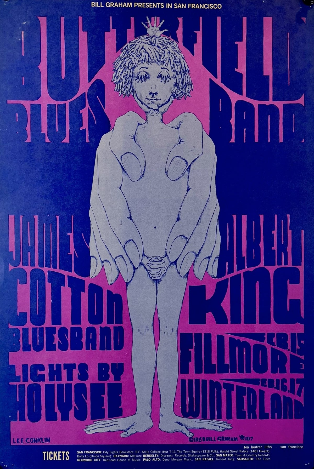 Butterfield Blues Band- Fillmore Auditorium BG-107 - Authentic Vintage Poster