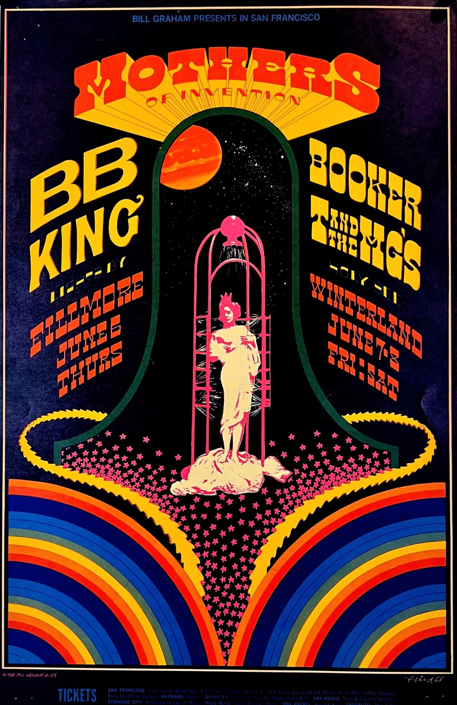 Mothers of Invention- Fillmore Auditorium BG-123 - Authentic Vintage Poster