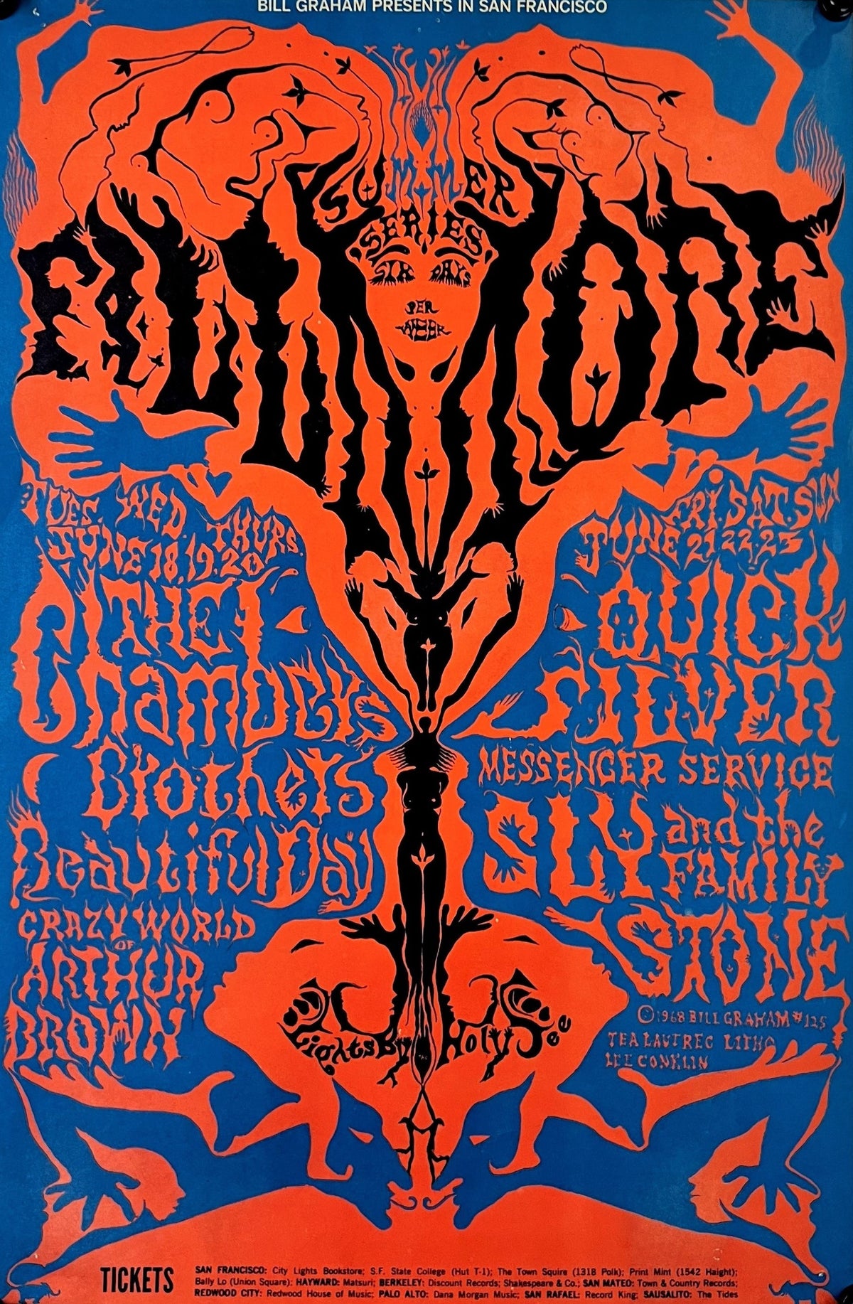 Chambers Brothers- Fillmore Auditorium BG-125 - Authentic Vintage Poster