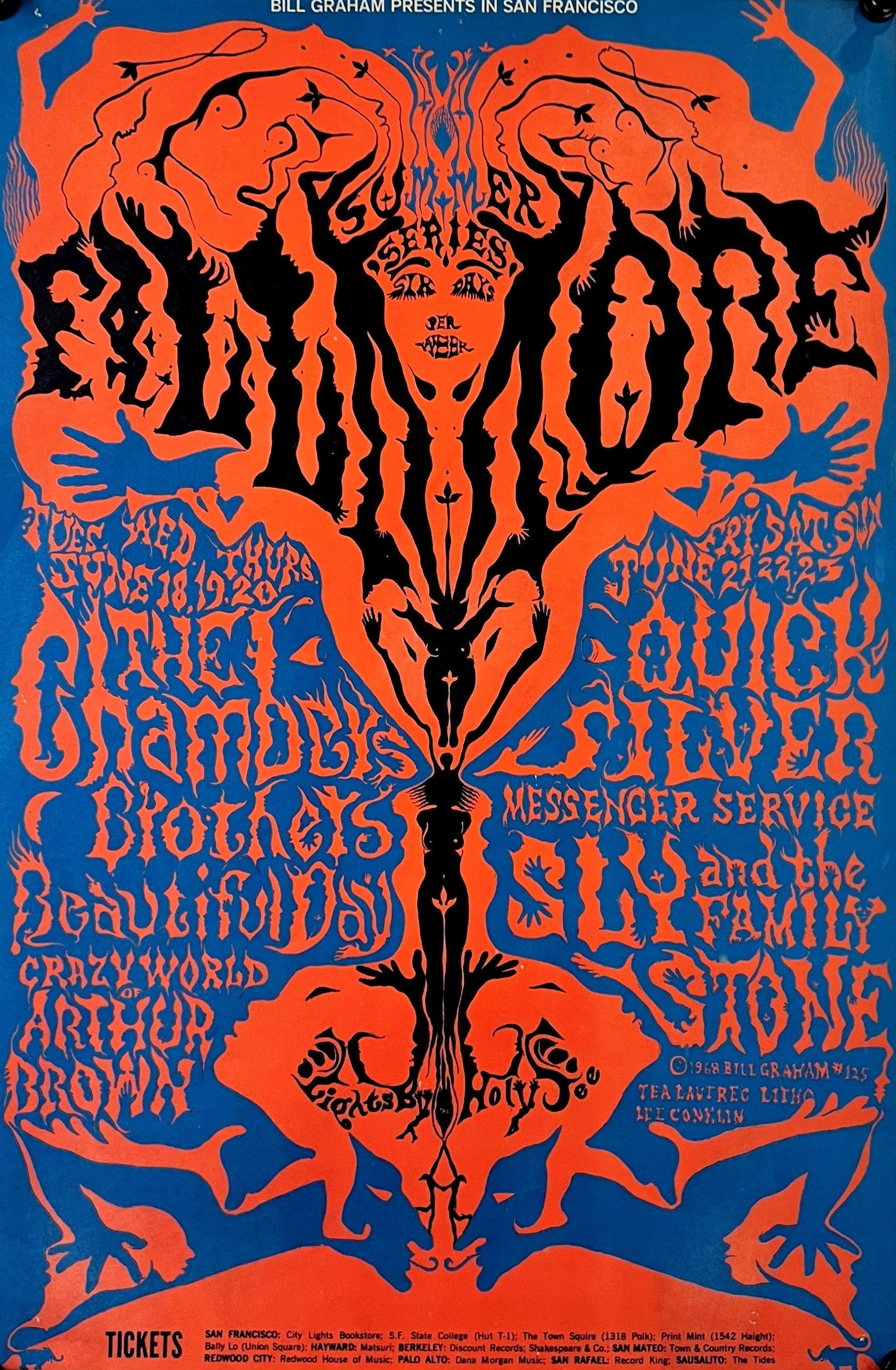 Chambers Brothers- Fillmore Auditorium BG-125 - Authentic Vintage Poster