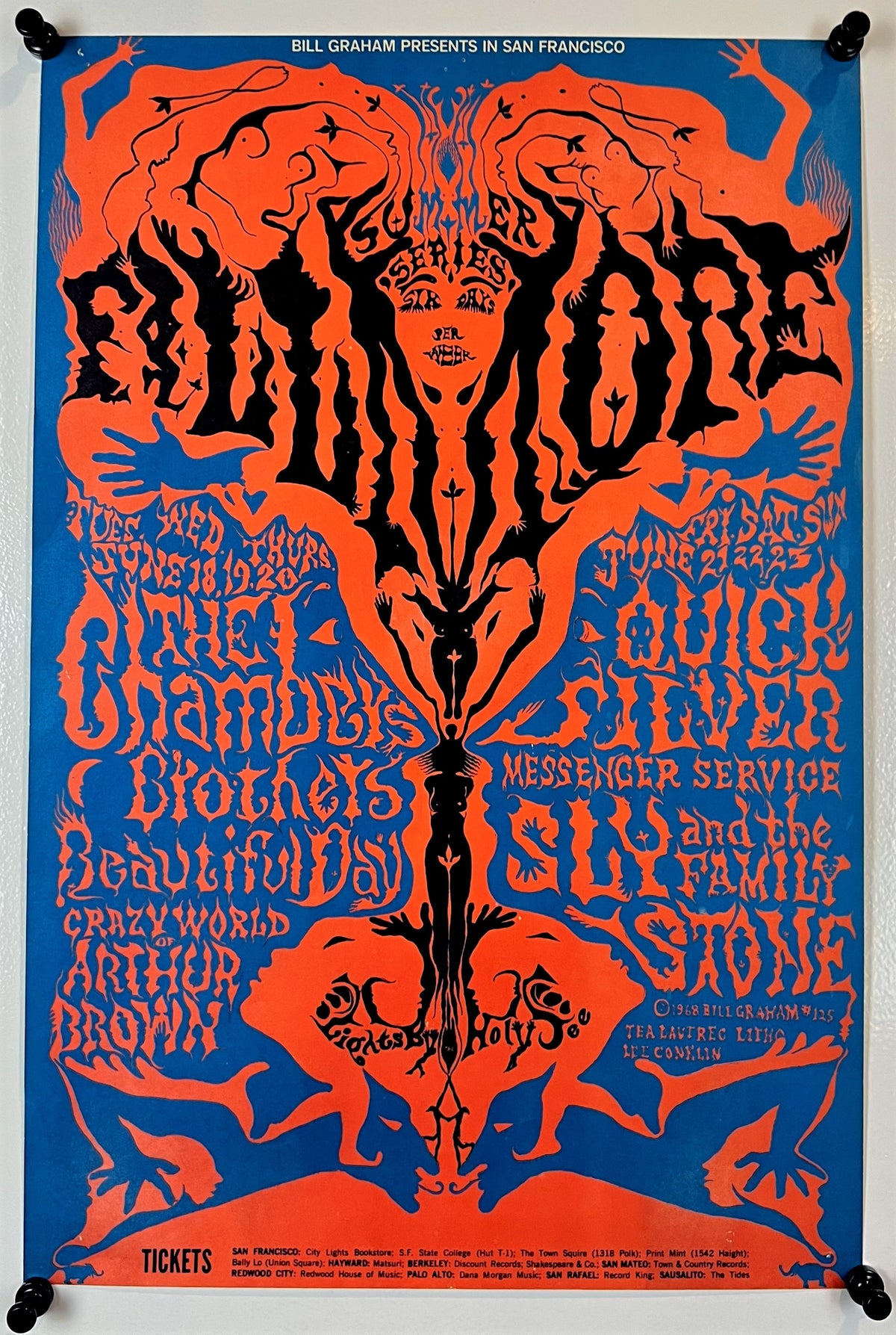Chambers Brothers- Fillmore Auditorium BG-125 - Authentic Vintage Poster