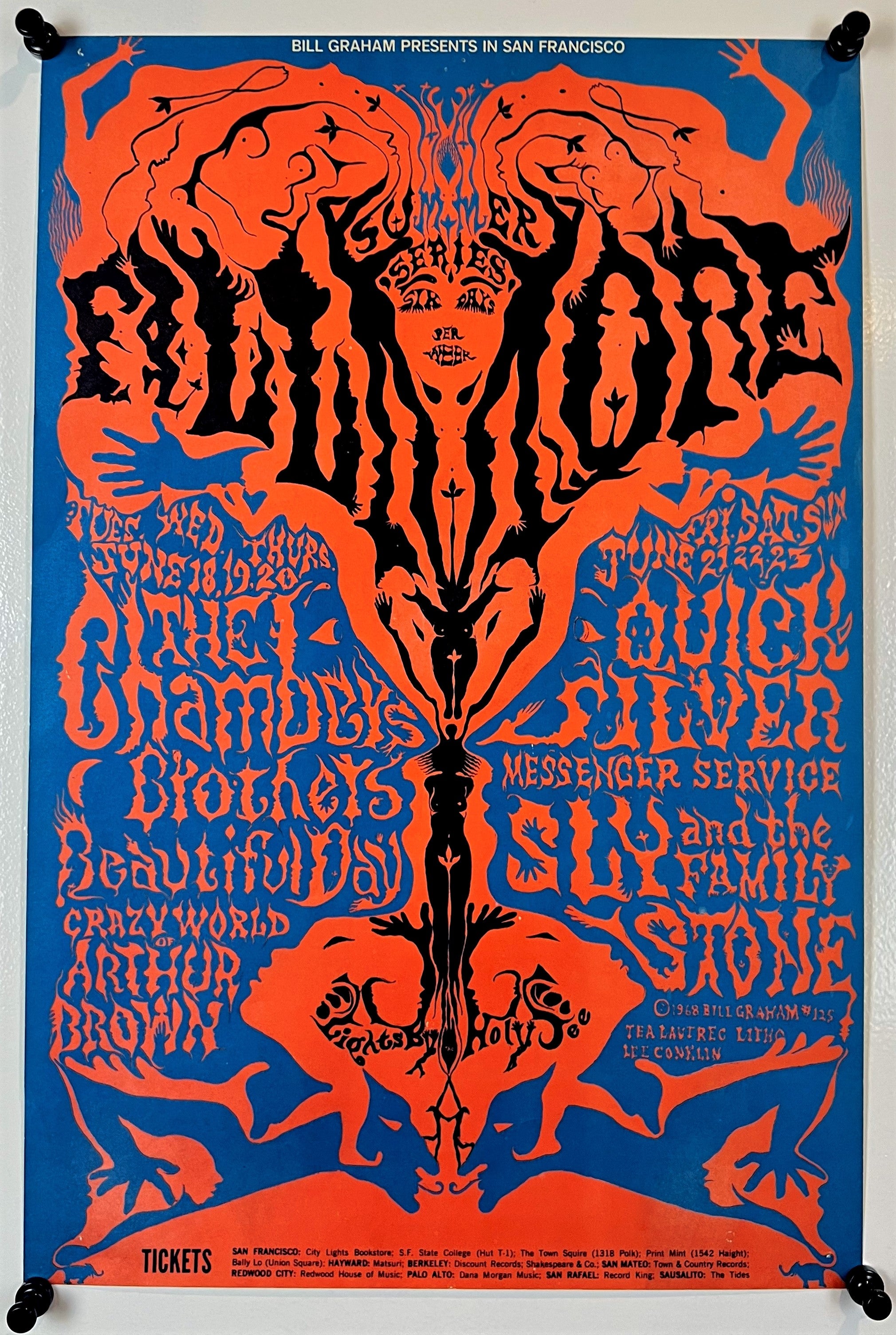 Chambers Brothers- Fillmore Auditorium BG-125, Original Vintage Poster ...