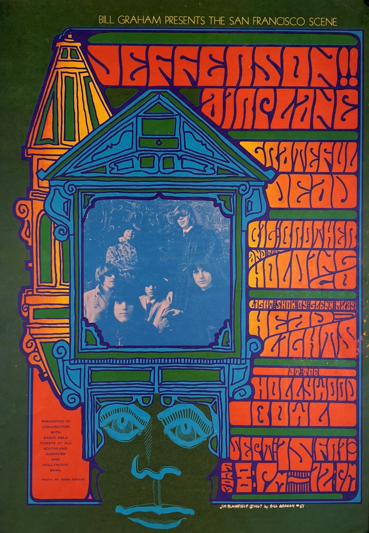 Jefferson Airplane, Grateful Dead- Hollywood Bowl BG-81 - Authentic Vintage Poster