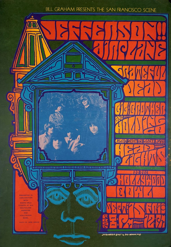 Jefferson Airplane, Grateful Dead- Hollywood Bowl BG-81 - Authentic Vintage Poster