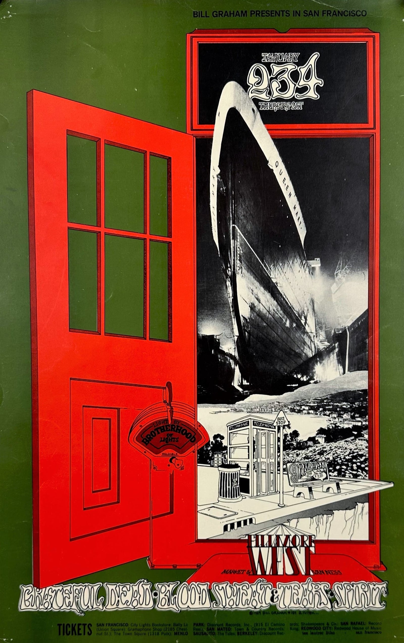 Grateful Dead- Fillmore Auditorium BG-154 - Authentic Vintage Poster
