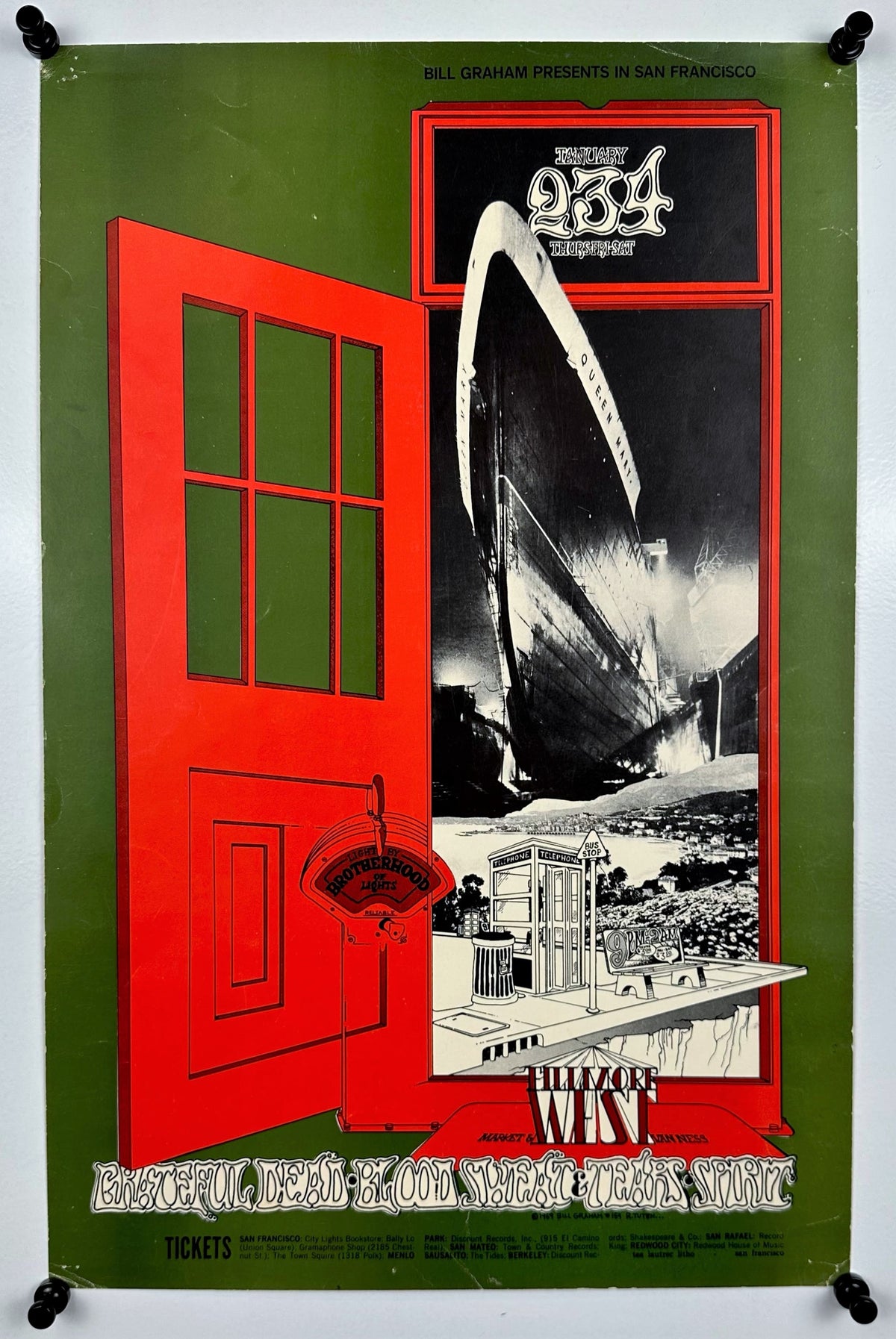 Grateful Dead- Fillmore Auditorium BG-154 - Authentic Vintage Poster