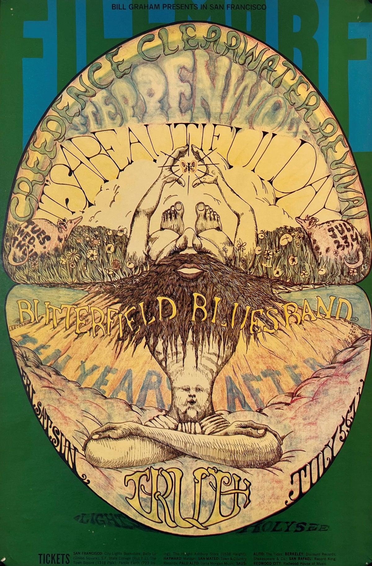 Creedence Clearwater- Fillmore Auditorium BG-127 - Authentic Vintage Poster