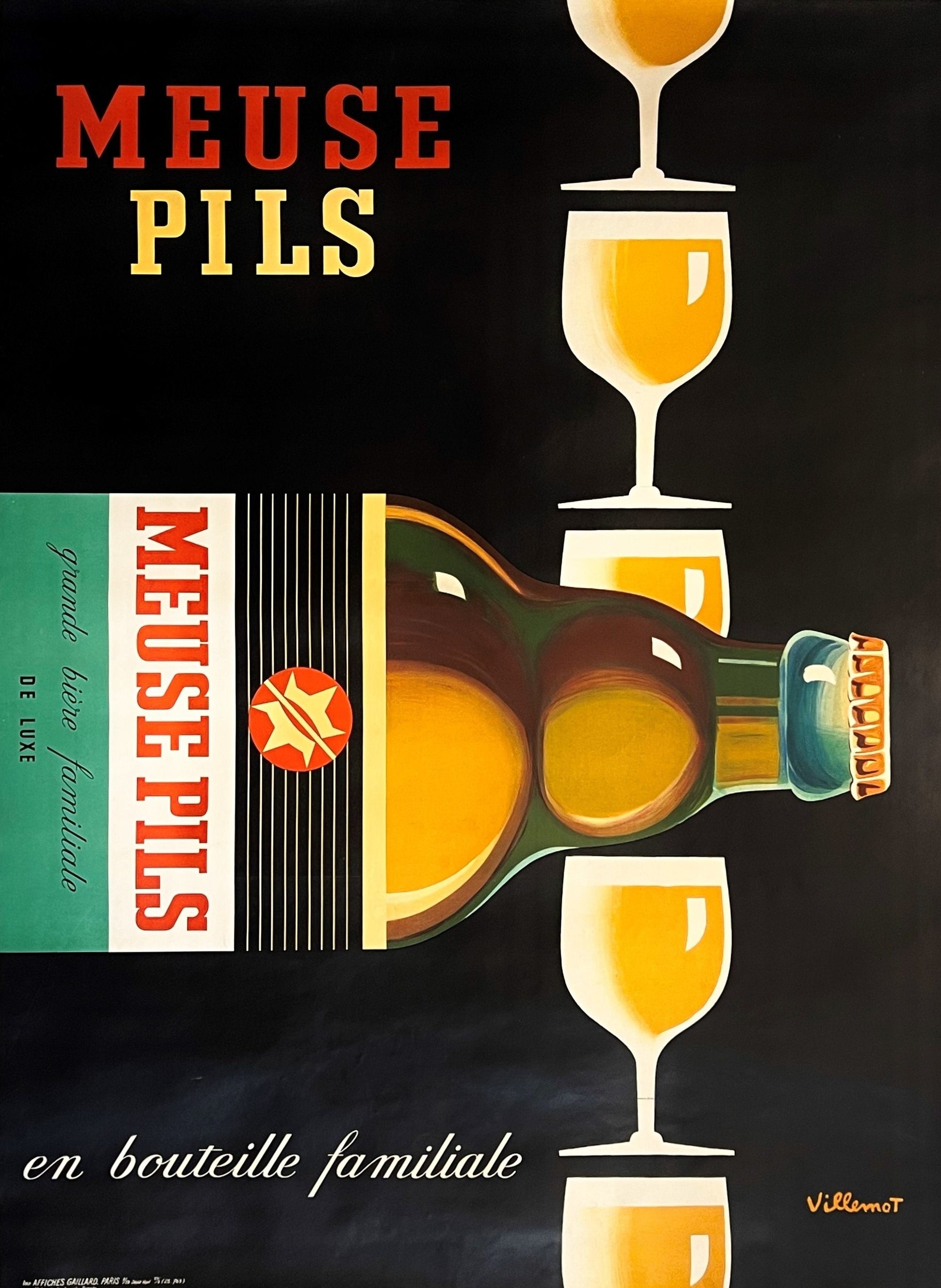 Meuse Pils by Villemot - Authentic Vintage Poster