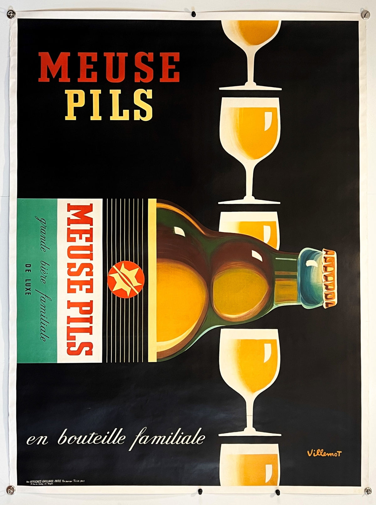 Meuse Pils by Villemot - Authentic Vintage Poster