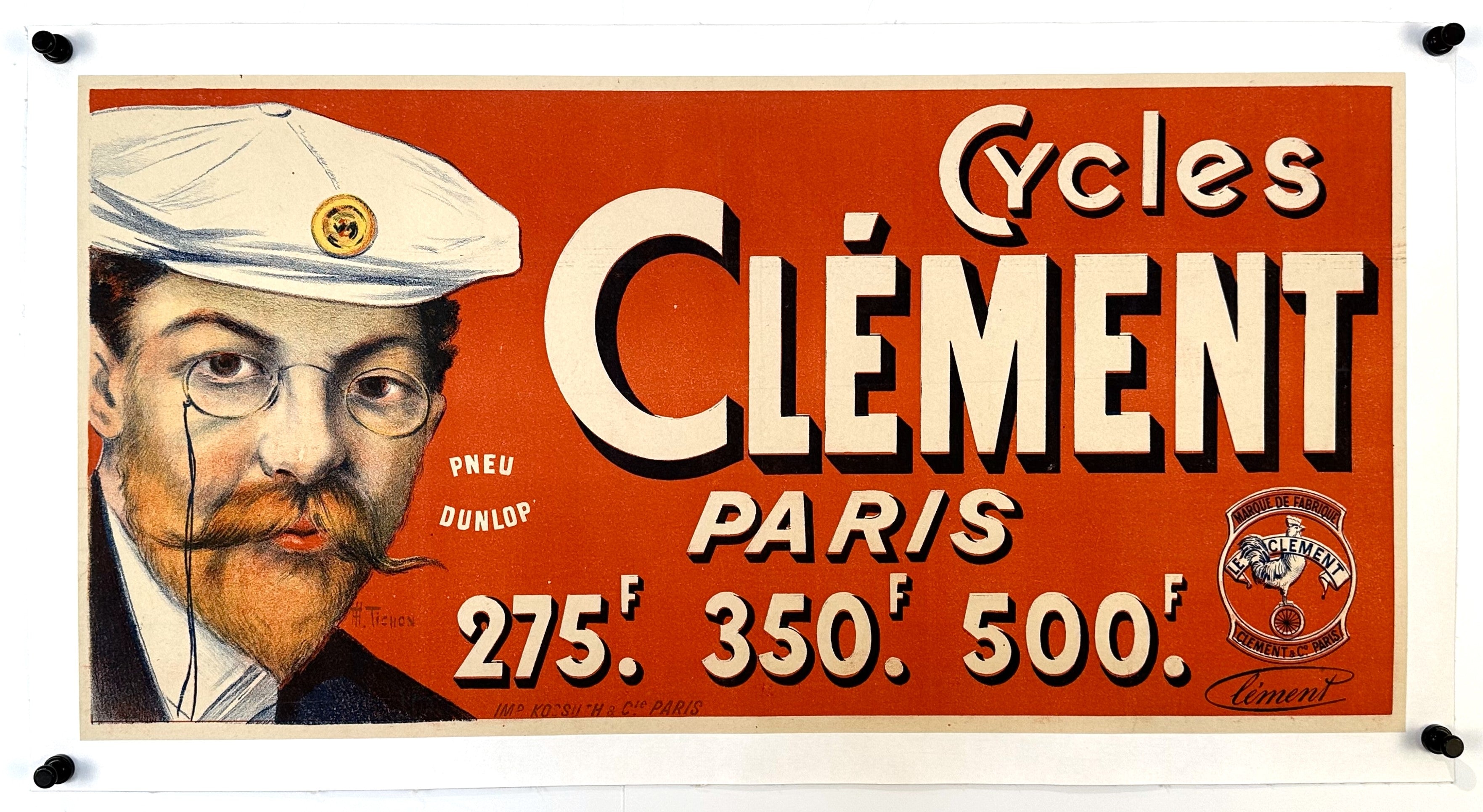 Affiche Vintage Cycles Fernand Clément 1895, Reproduction Art Déco, Décoration Murale Cyclisme