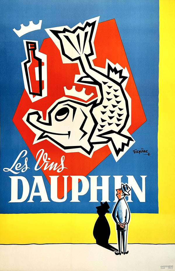 Les Vins Dauphin by Tilyjac - Authentic Vintage Poster