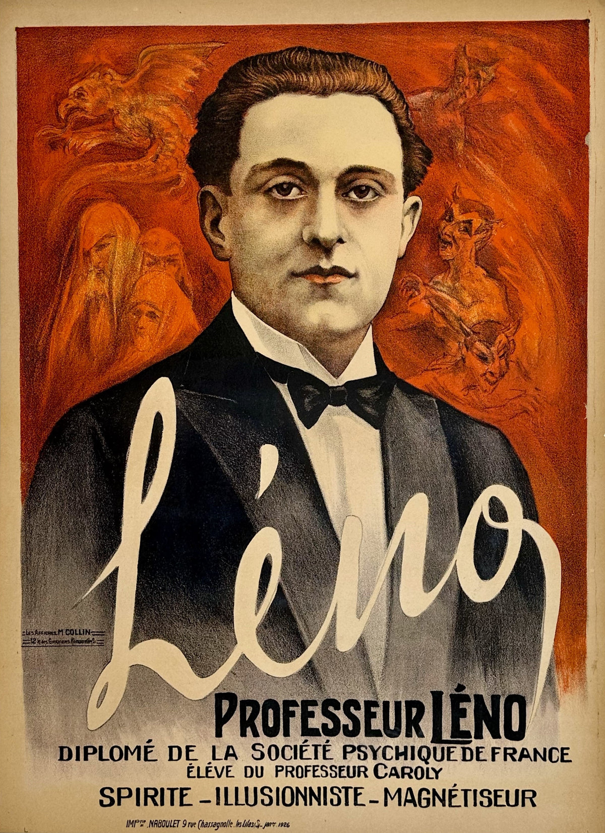 Professeur Leno Illusionniste Magique - Authentic Vintage Poster
