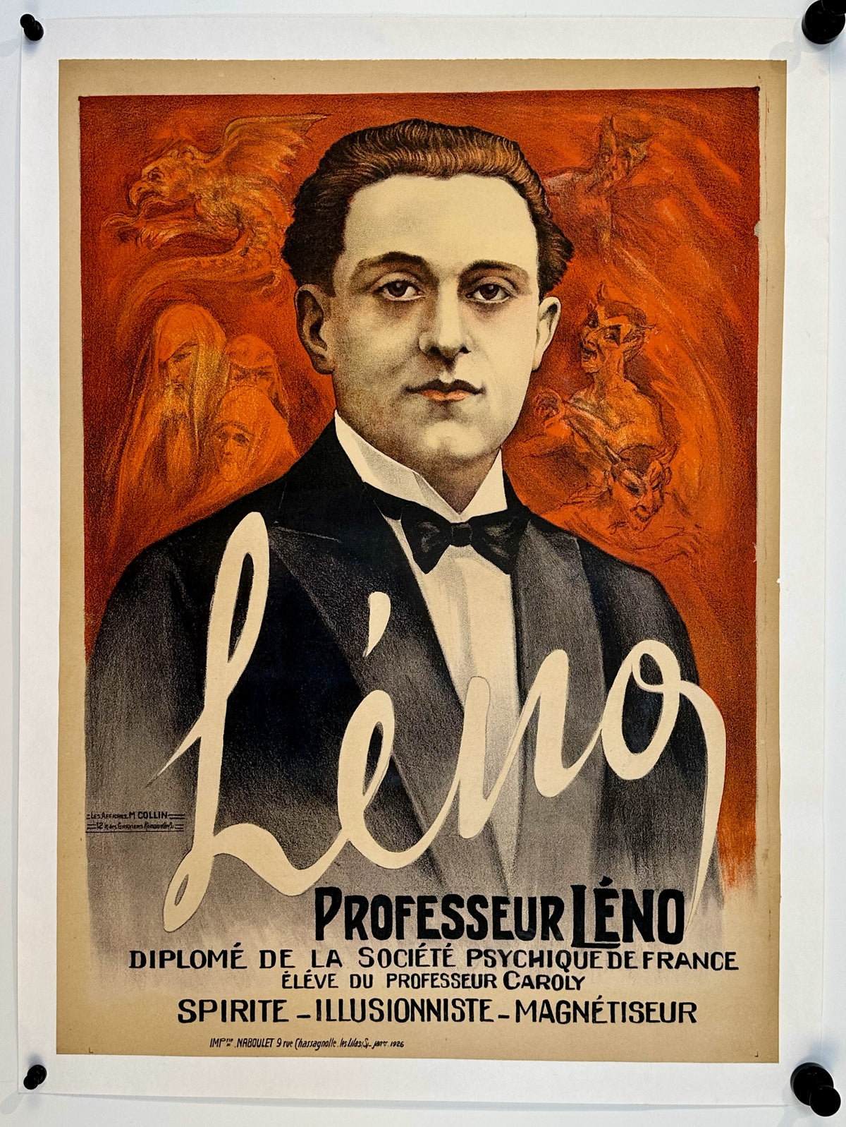 Professeur Leno Illusionniste Magique - Authentic Vintage Poster