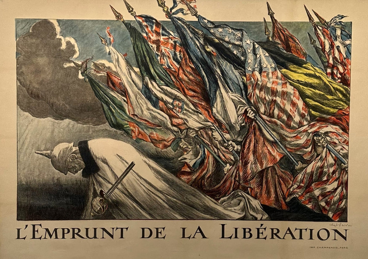 L&#39;Emprunt de la Libération by Abel Faivre - Authentic Vintage Poster