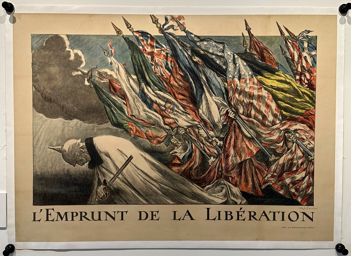 L&#39;Emprunt de la Libération by Abel Faivre - Authentic Vintage Poster