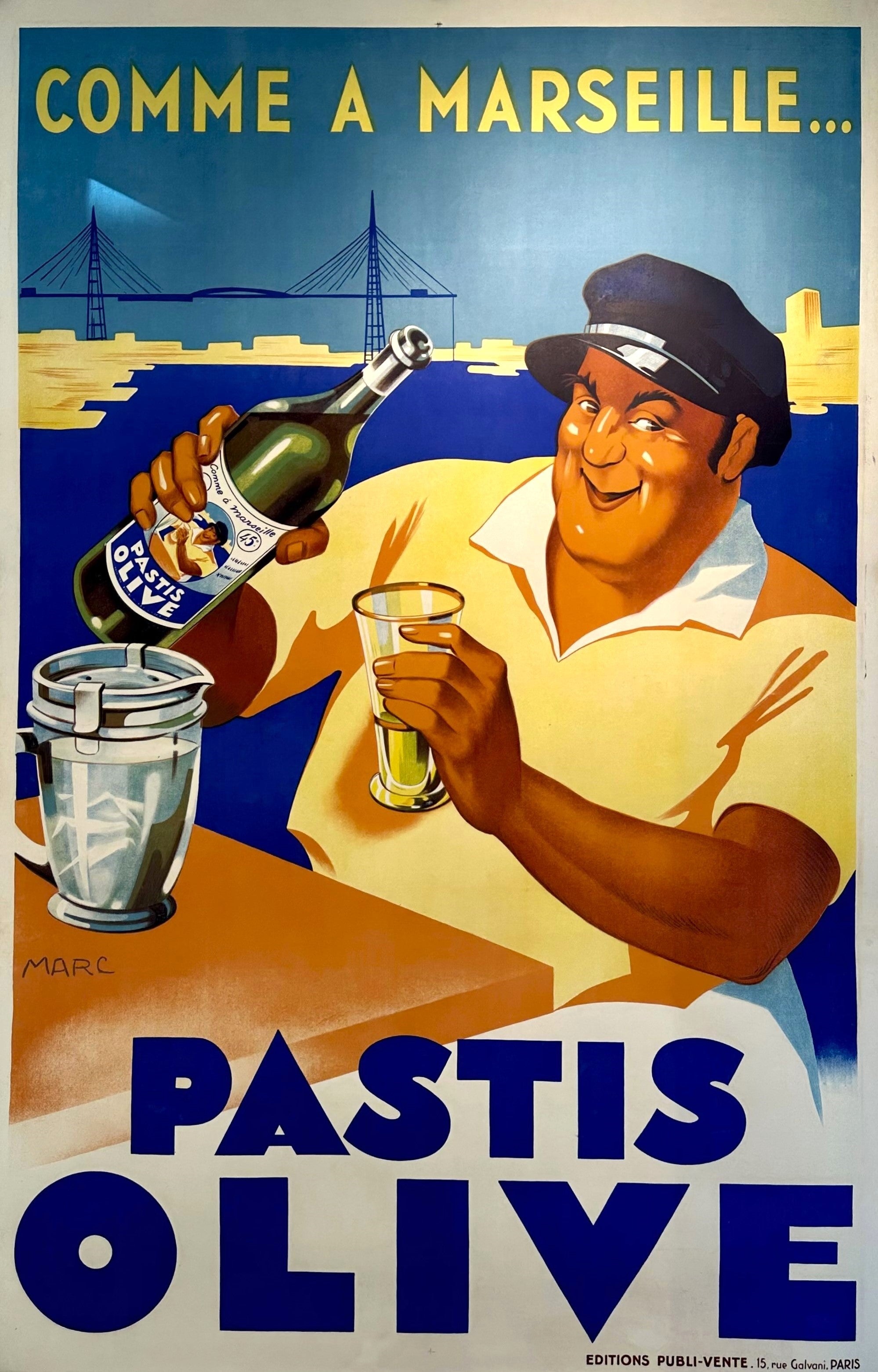 Pastis Olive by MARC - Authentic Vintage Poster