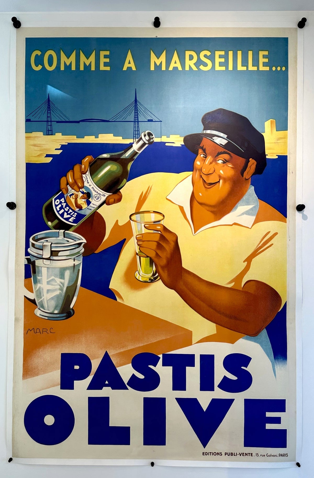 Marc- Pastis Olive - Authentic Vintage Poster