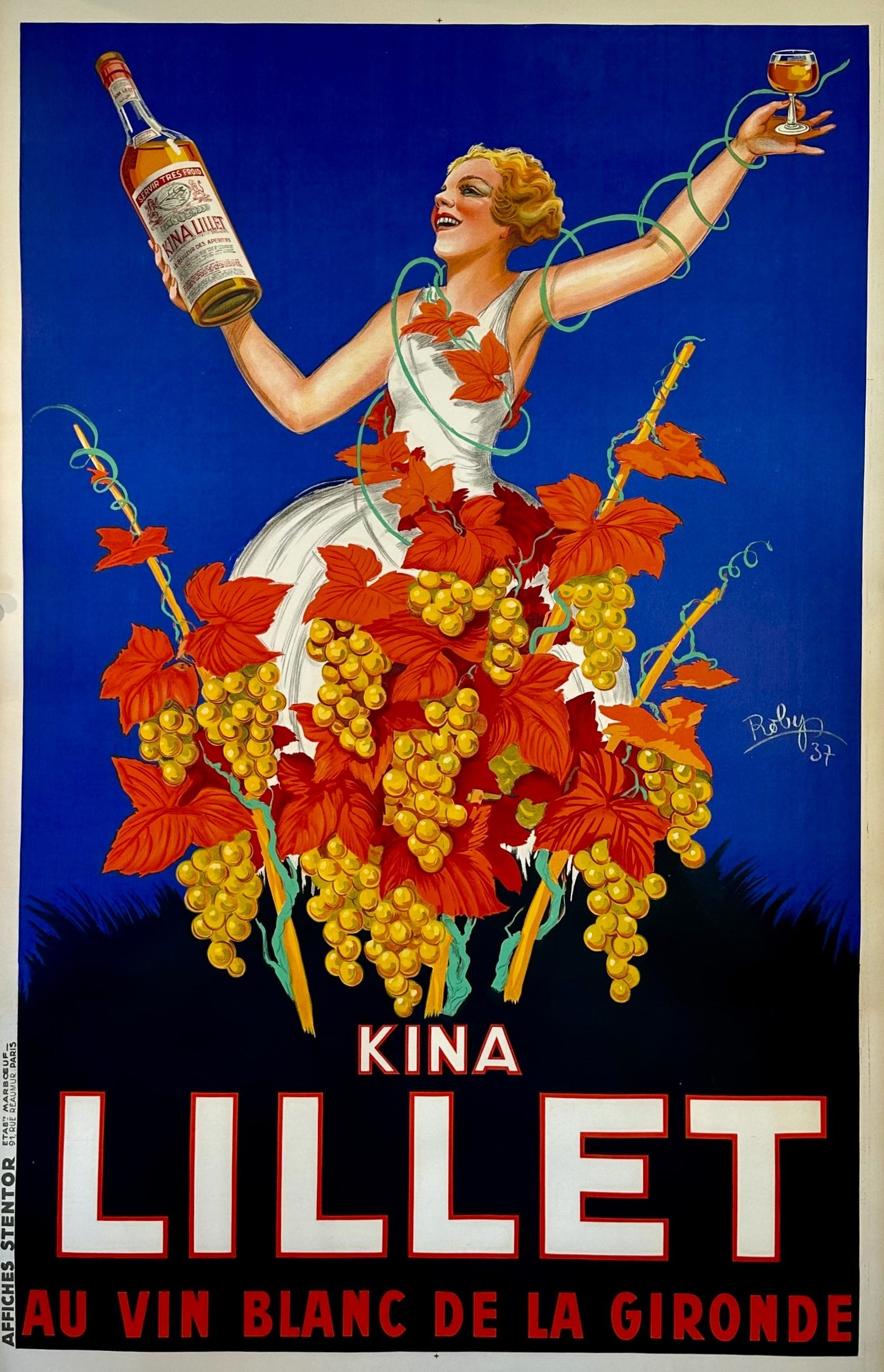 Kina Lillet by Robys - Authentic Vintage Poster
