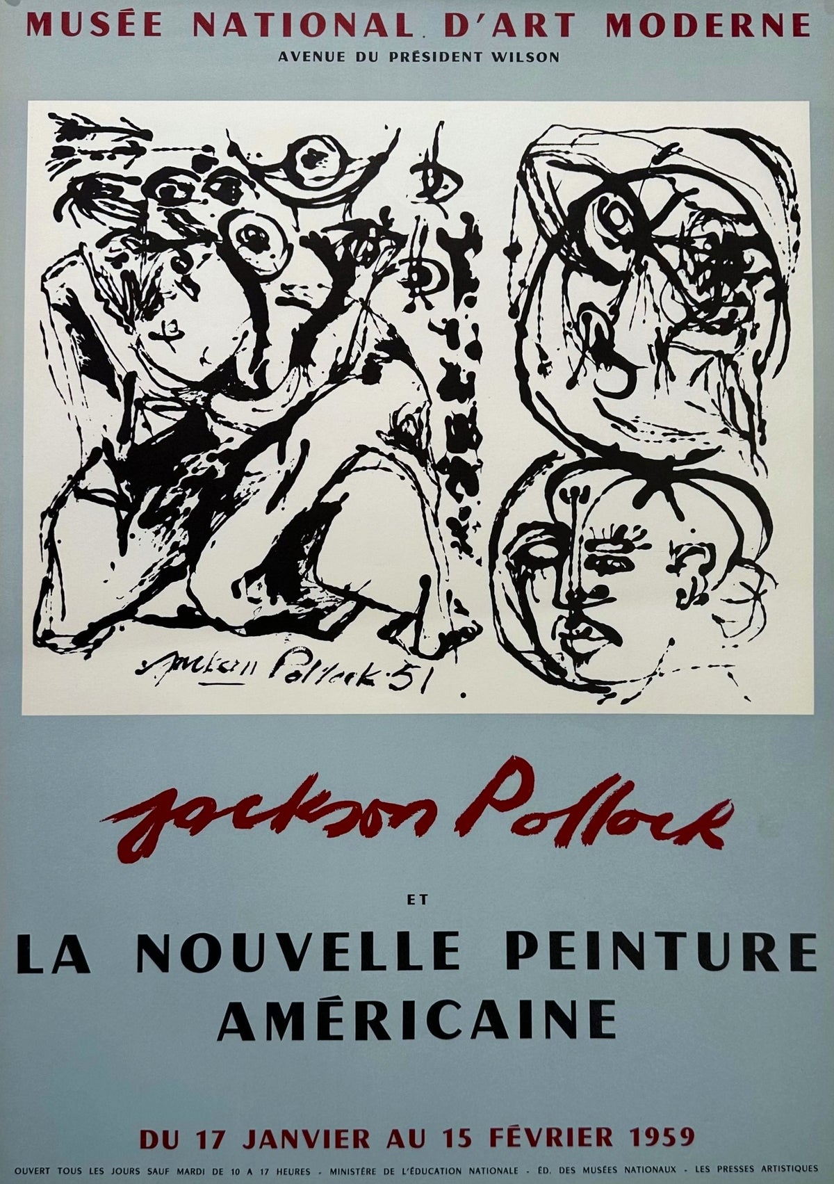 Jackson Pollock- Musée National d&#39;Art Moderne - Authentic Vintage Poster