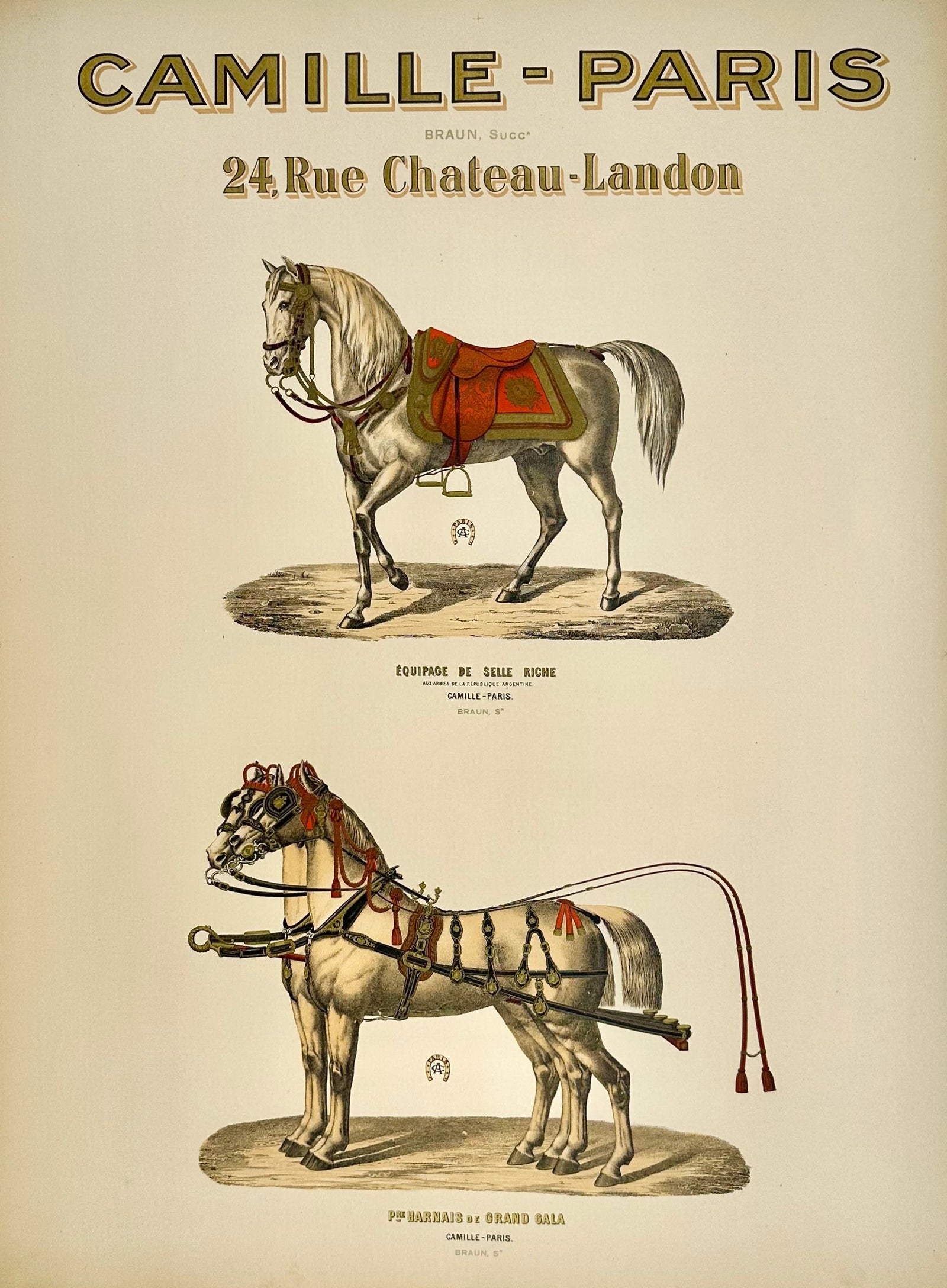 Camille-Paris Harness Co. - Authentic Vintage Poster