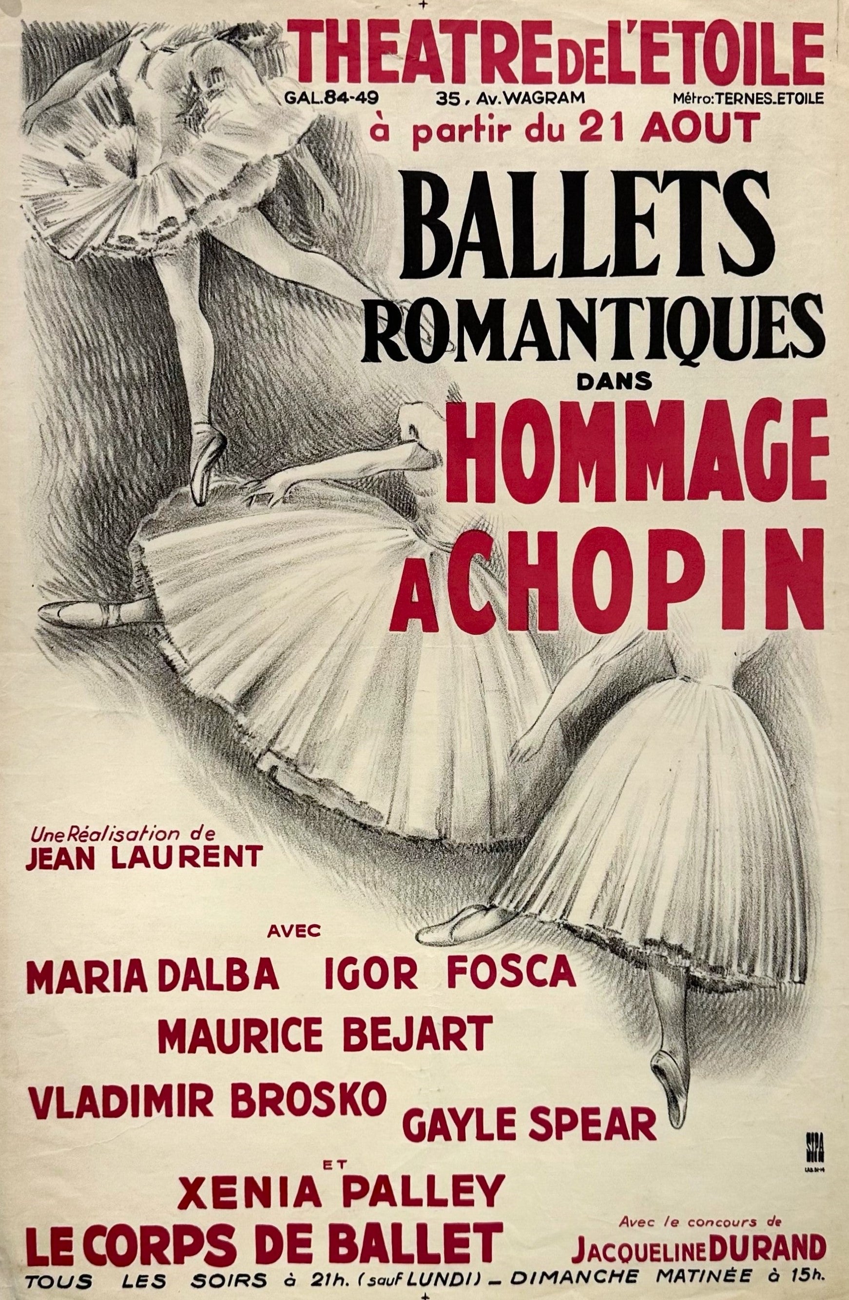 Ballets Romantiques- Hommage a Chopin - Authentic Vintage Poster
