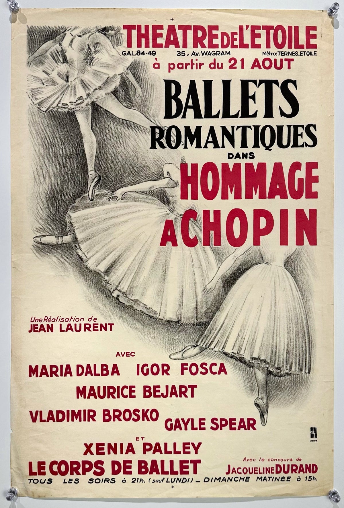 Ballets Romantiques- Hommage a Chopin - Authentic Vintage Poster